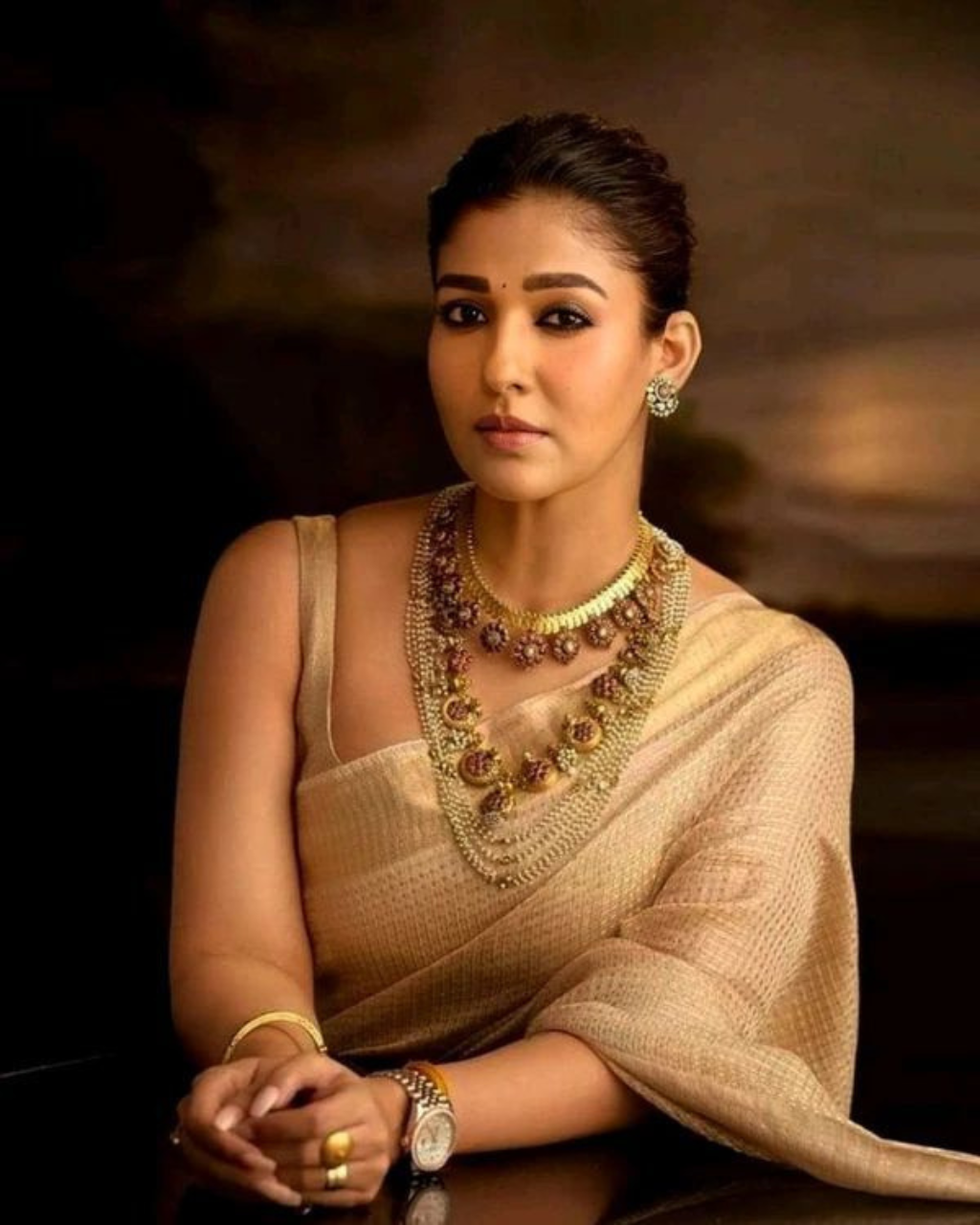 Golden Tissue Banarasi Silk by Icultuer Wedding Wear