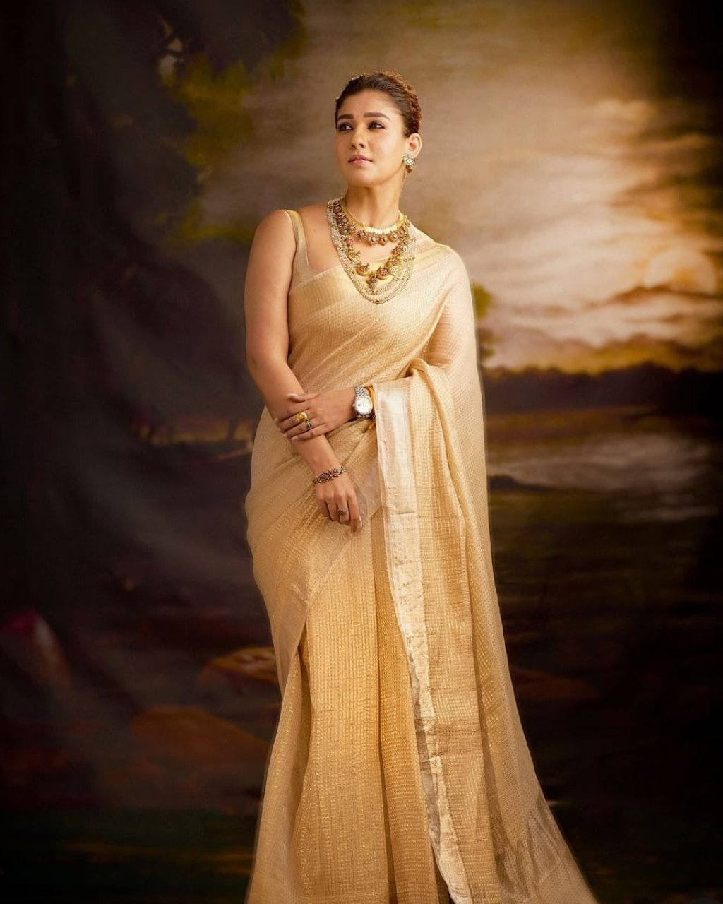 Golden Tissue Banarasi Silk by Icultuer Wedding Wear