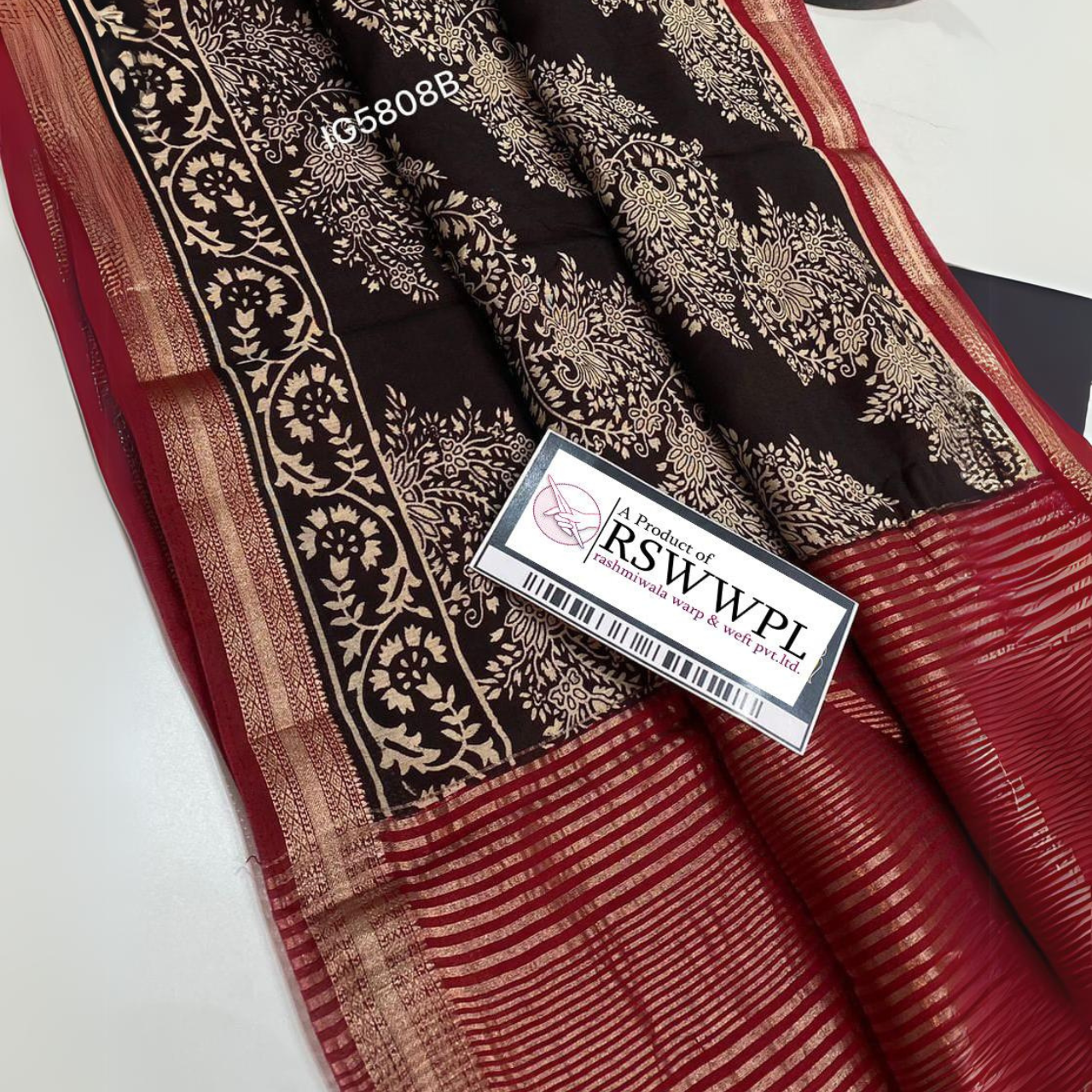 Black Dola Silk Fancy Work by Icultuer
