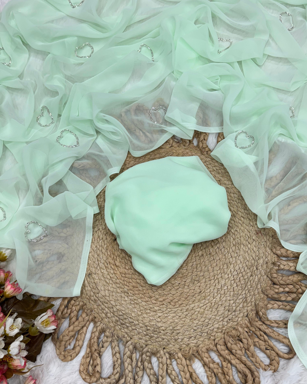 Light Blue Georgette by Icultuers For Party Wear.