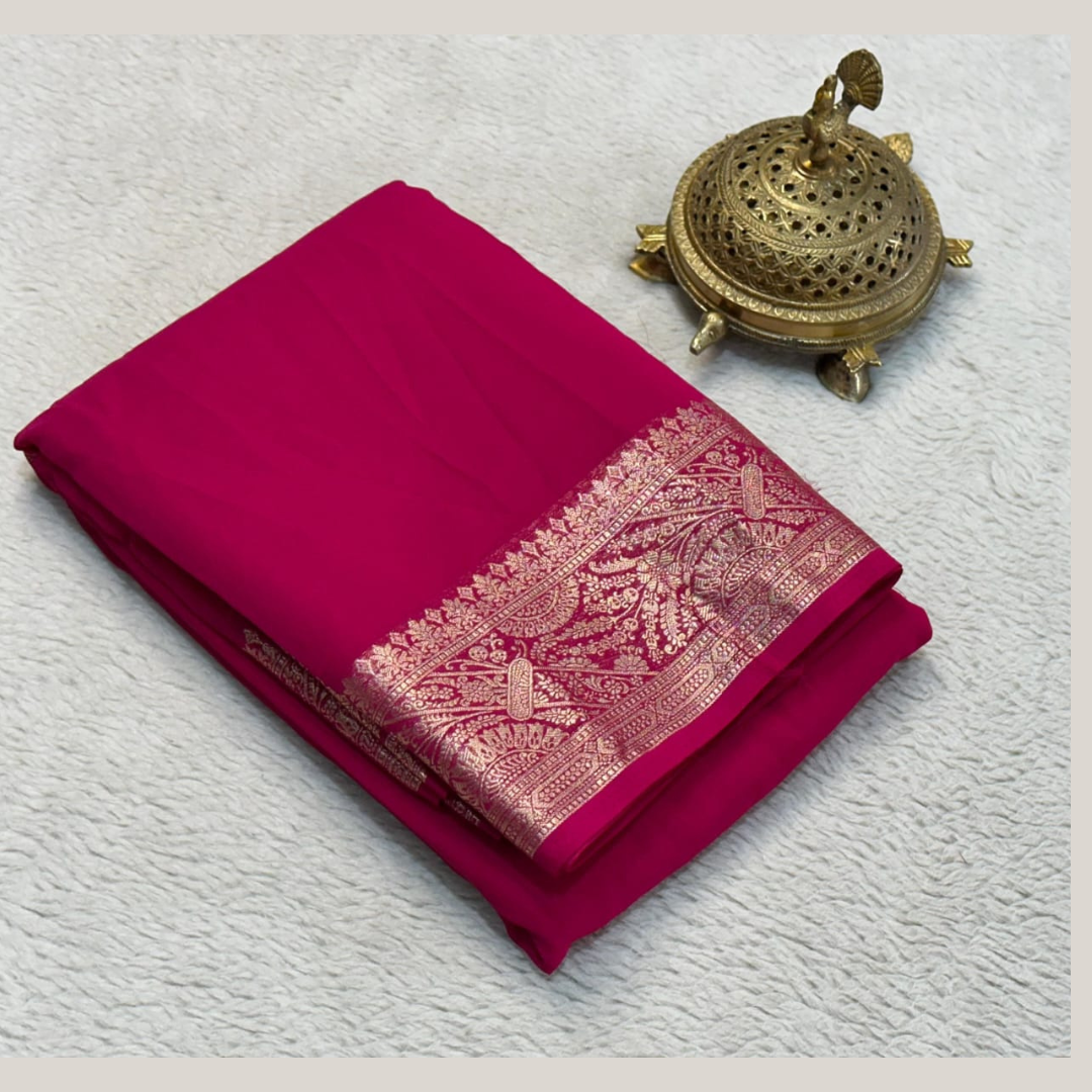 Rani Pink Color by Icultuer with Maching Blouse