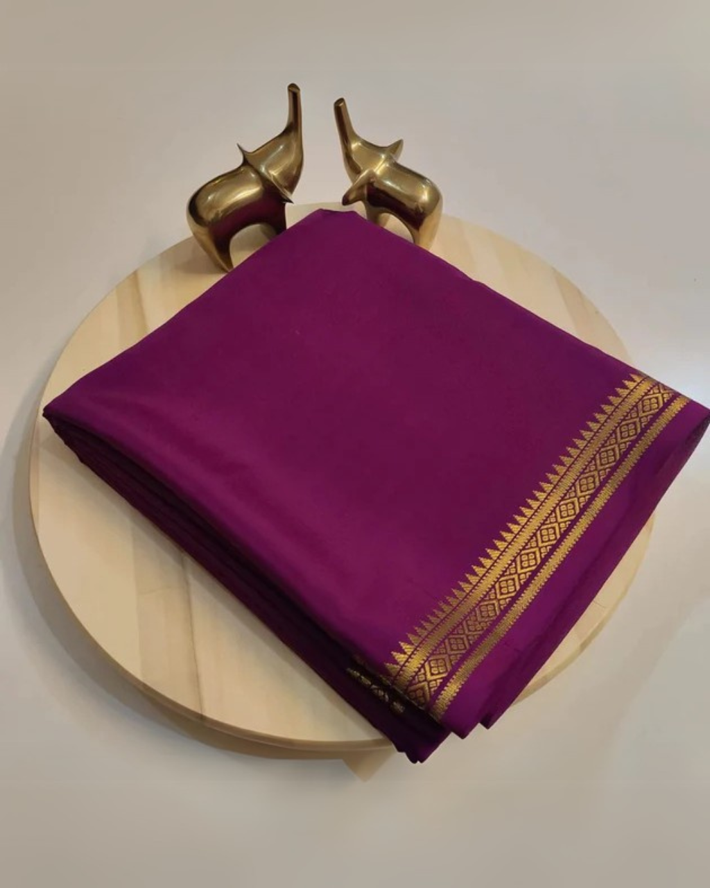Purple Soft Silk by Icultuer with Zari Border