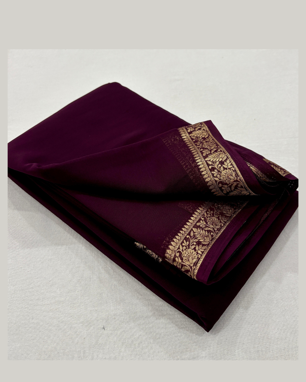 Wine colour Semi Silk by Icultuer With Contrast Blouse
