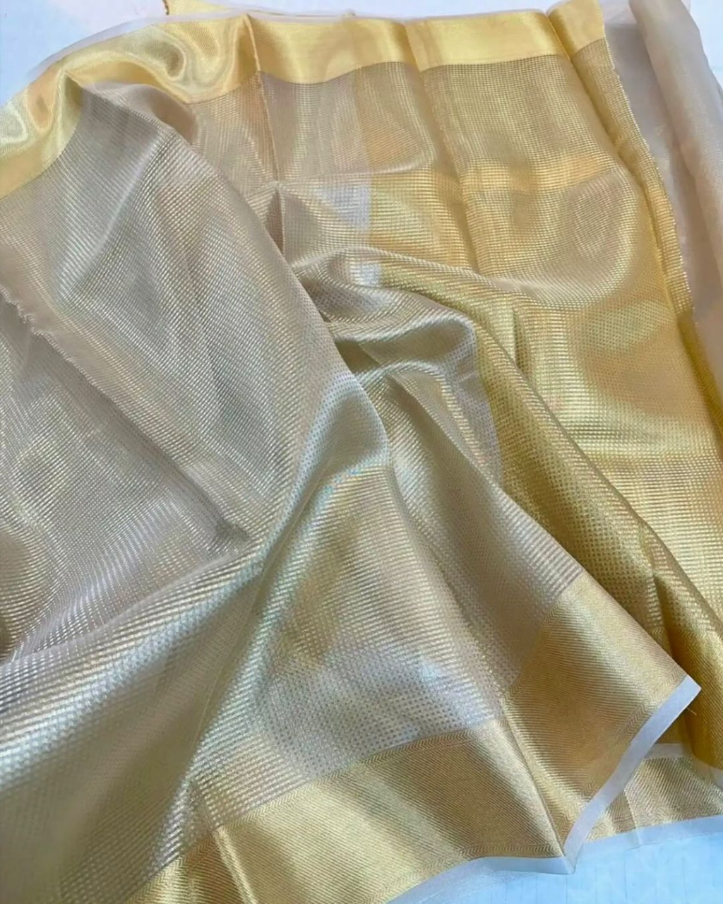 Golden Tissue Banarasi Silk by Icultuer Wedding Wear