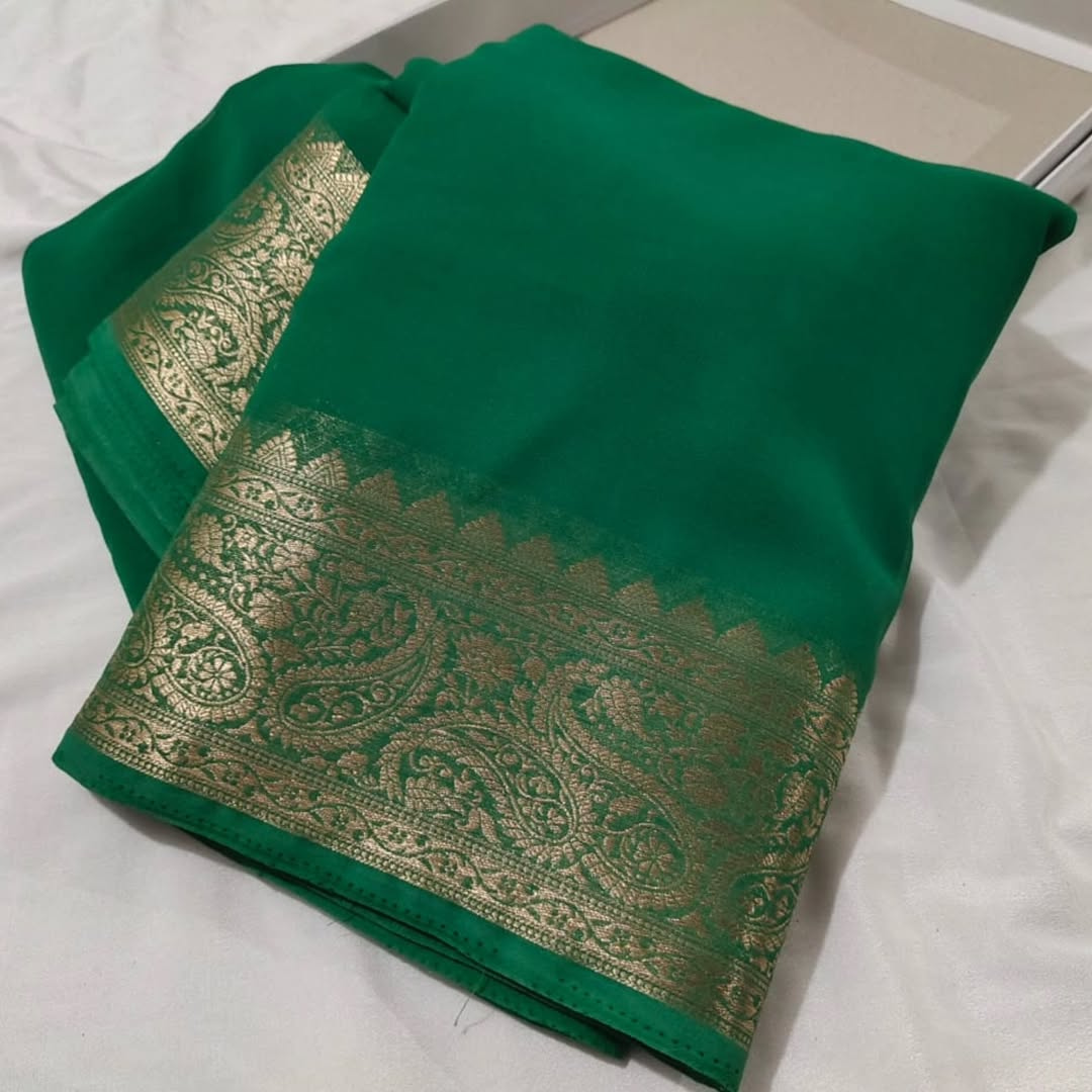 Dark Green Colour by Icultuer For Party with Blouse