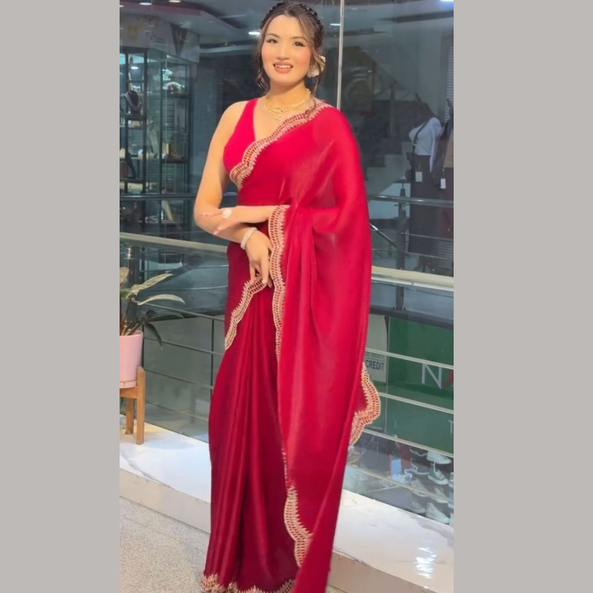 Red Sequin by Icultuer For Party Wear