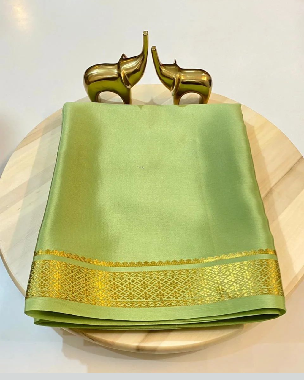 Pista Green by Icultuer in Soft Silk fabric