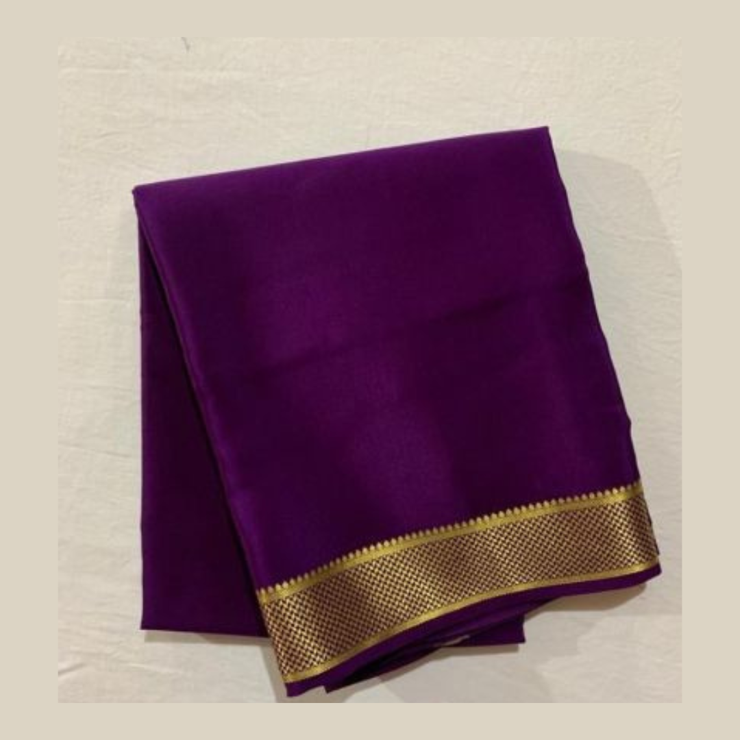 Purple Plane Mysore Silk by Icultuer with Blouse .