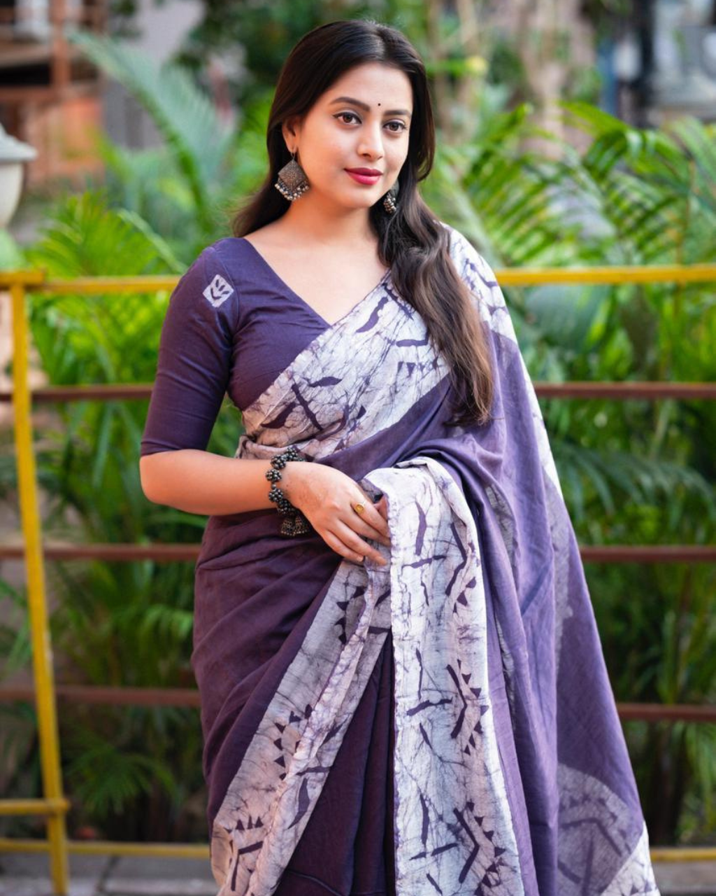 Purple Pure Magic Cotton Batik Linen by Icultuer.