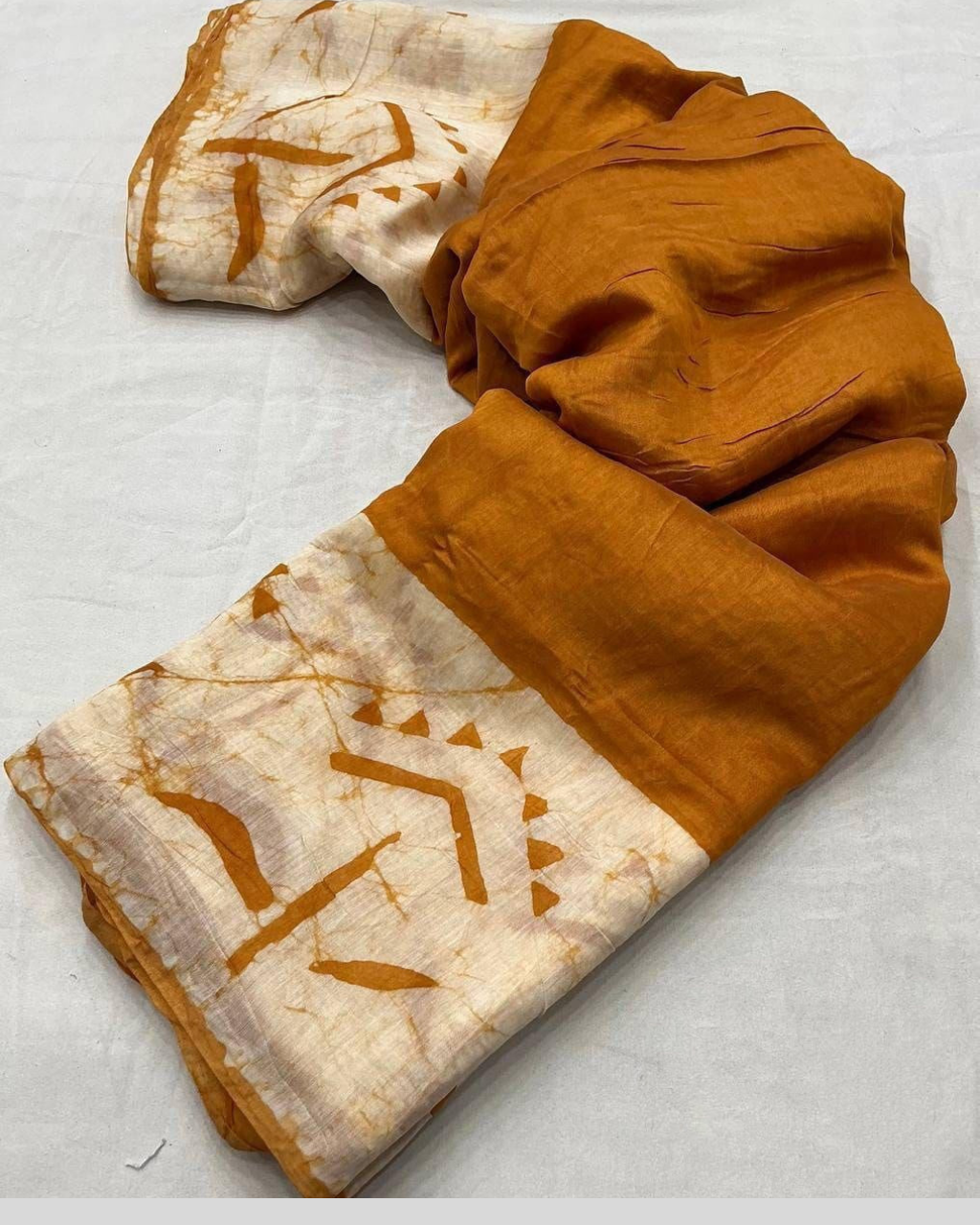 Yellow Cotton by Icultuer With Blouse Piece For Women.