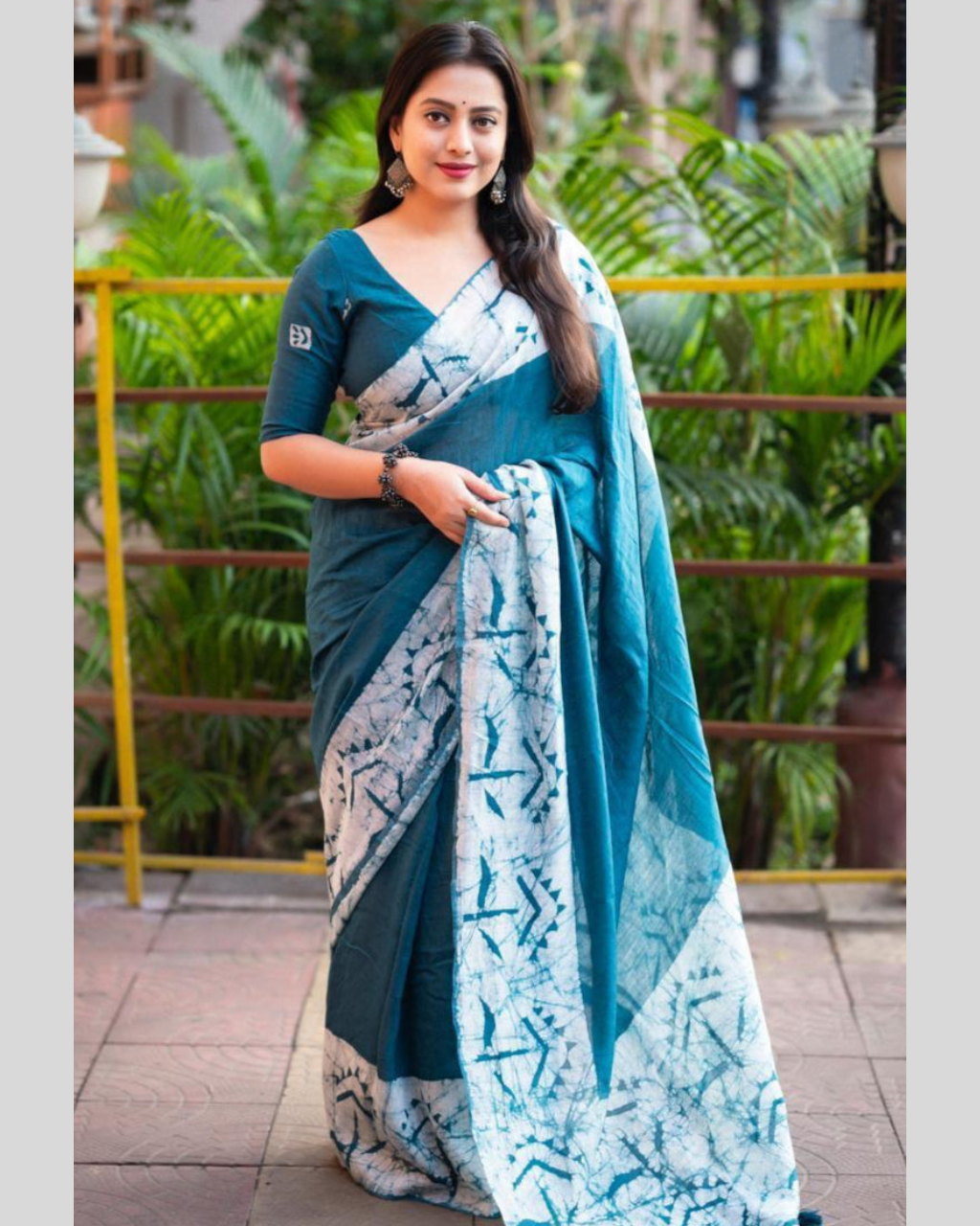 Women's Chanderi Cotton Printed by Icultuer With Unstitched Blouse Piece