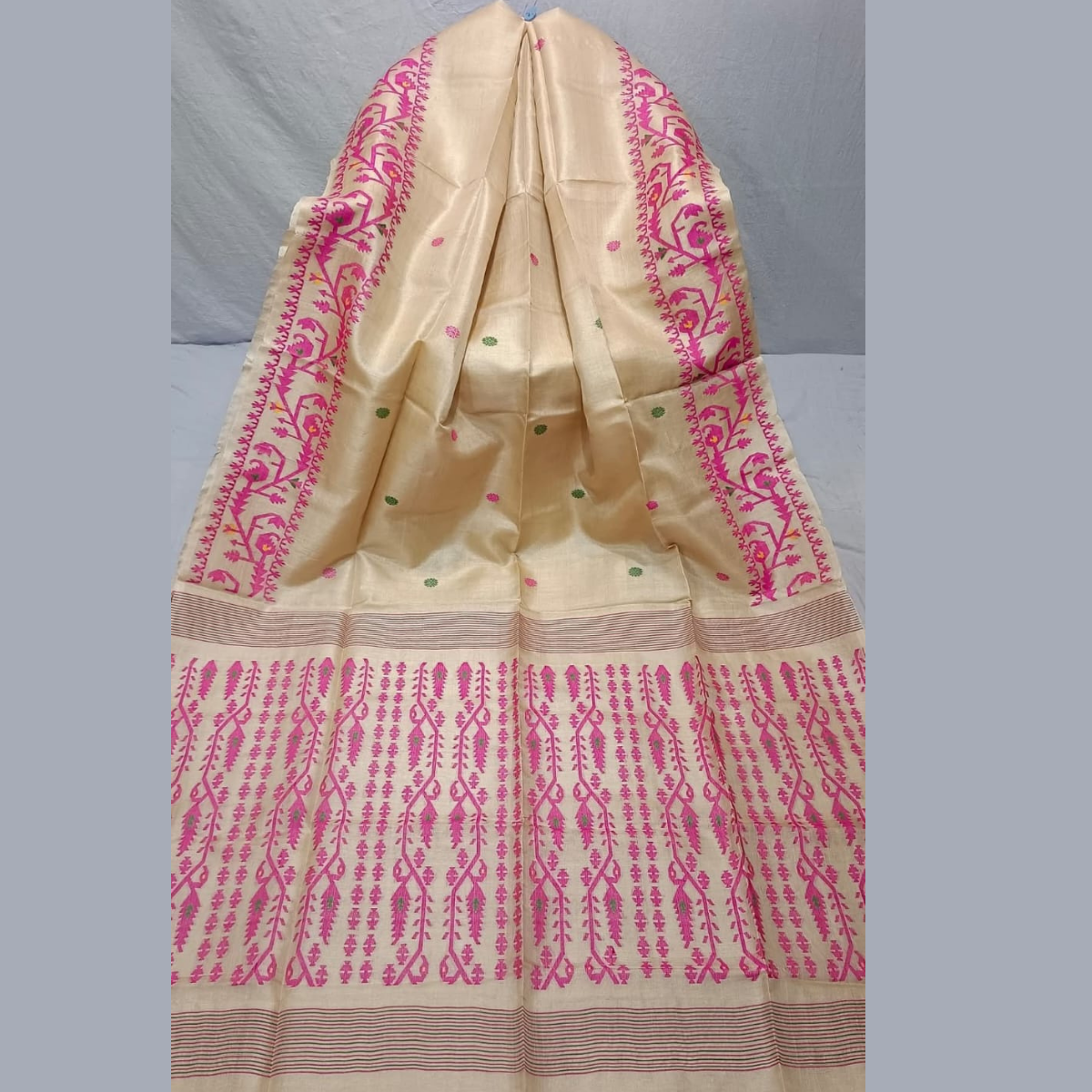 Premium Kanchipuram Silk by Icultuer with Contrast Border and Pallu