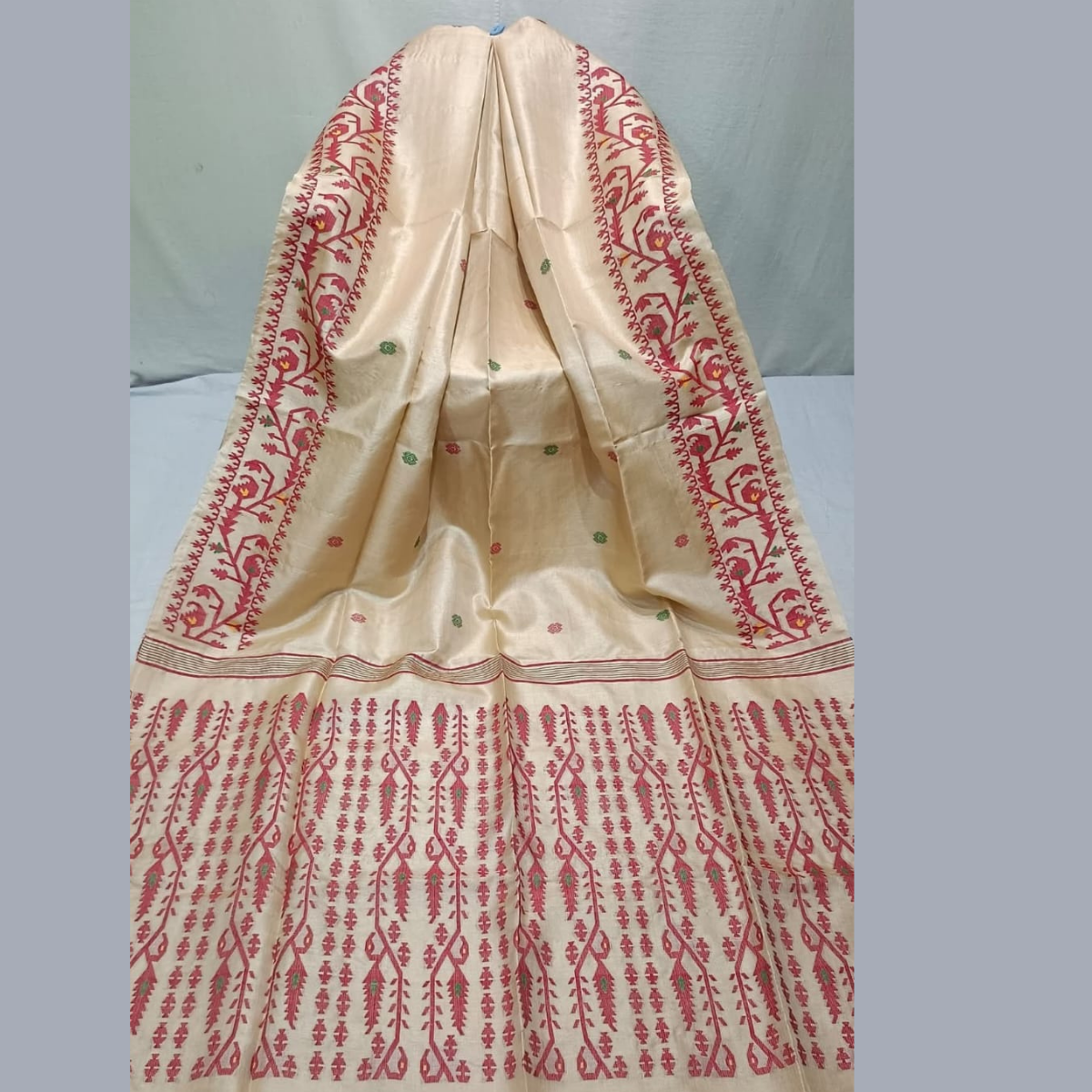 Authentic Beige Kanchipuram Silk by Icultuer – Festive & Wedding Wear