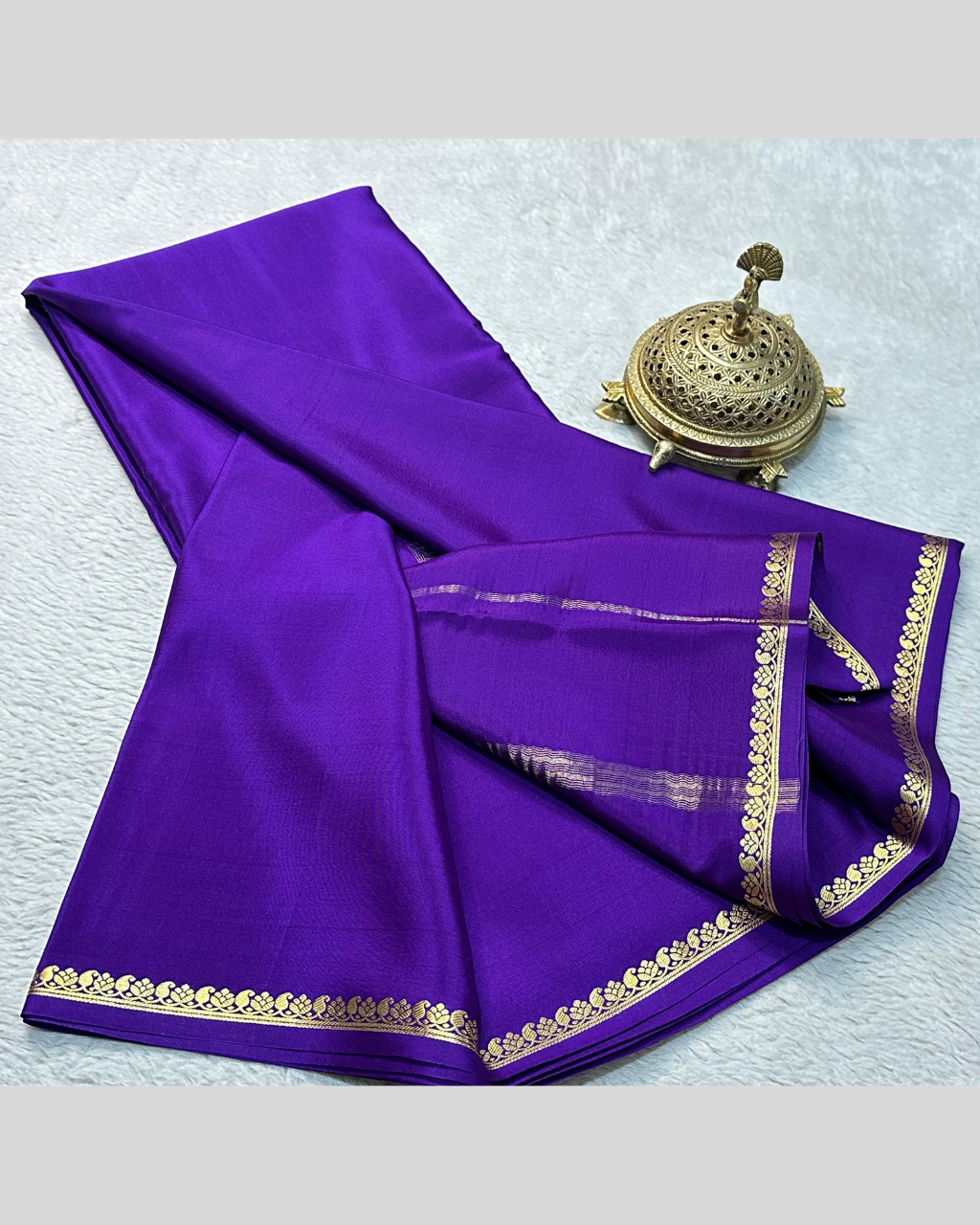 Ready to Wear Purple Mysore Crepe Silk by Icultuer,