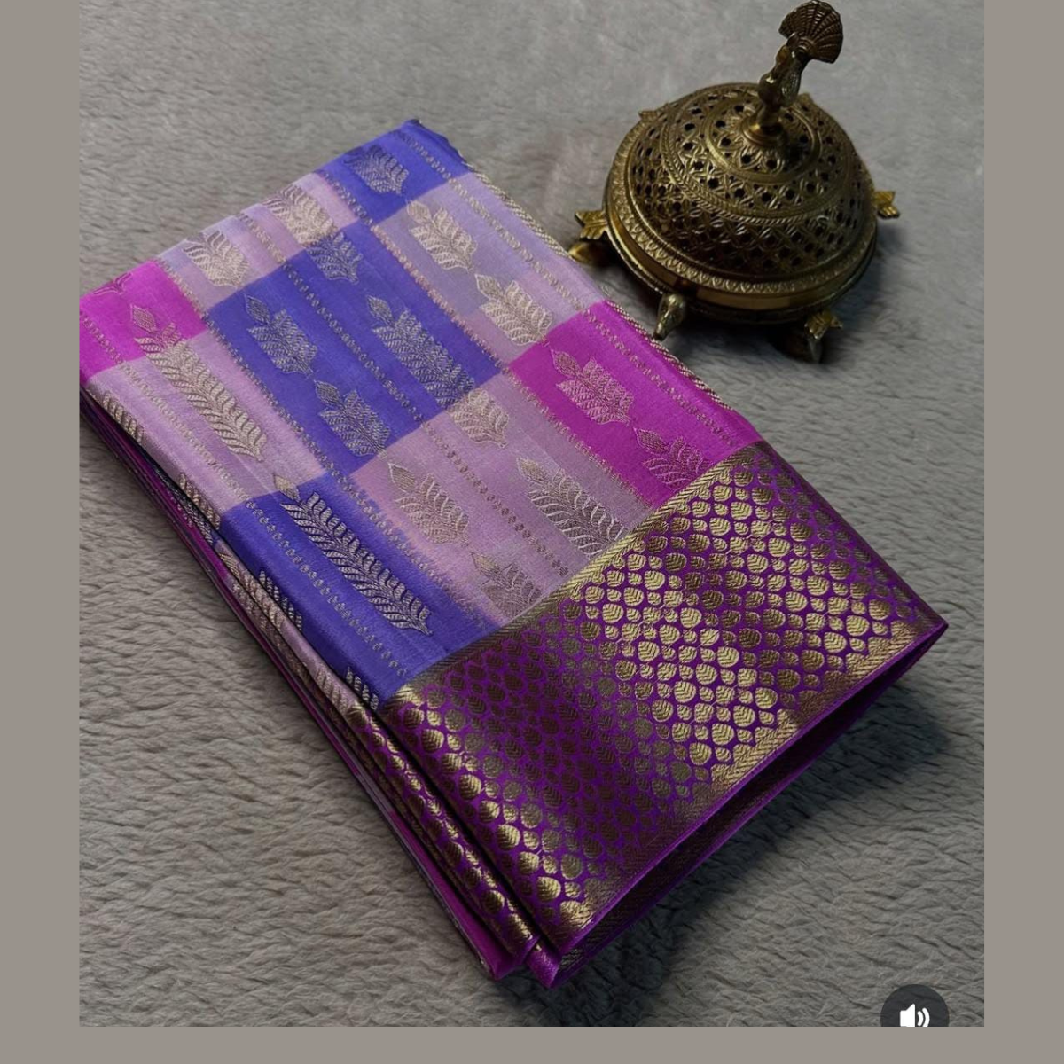 Purple  Brocde Zariwork Pure Mysore Silk by Icultuer