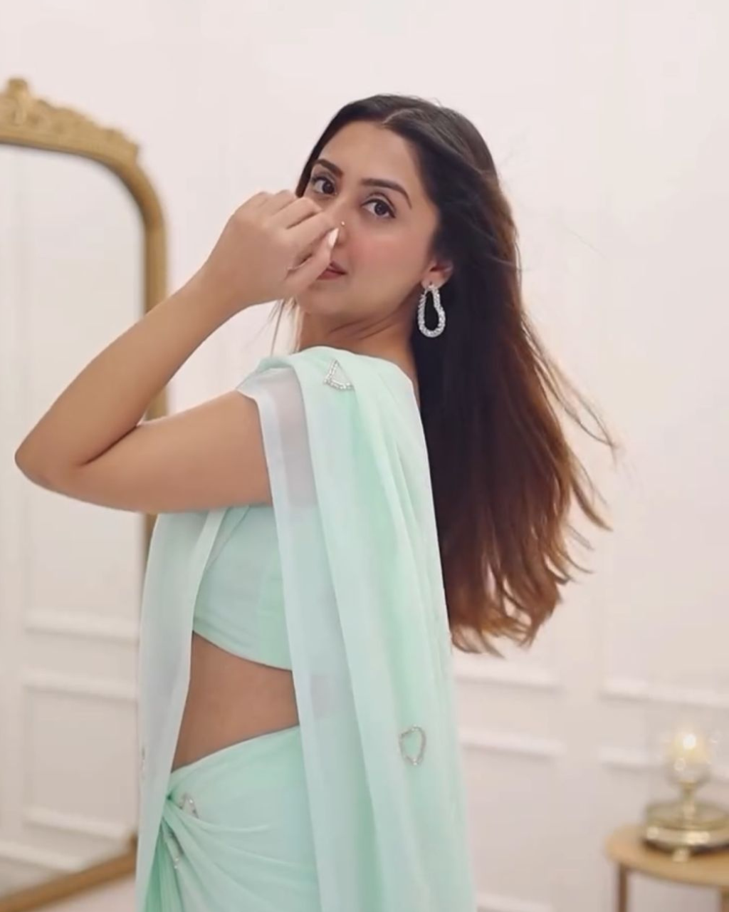 Light Blue Georgette by Icultuers For Party Wear.