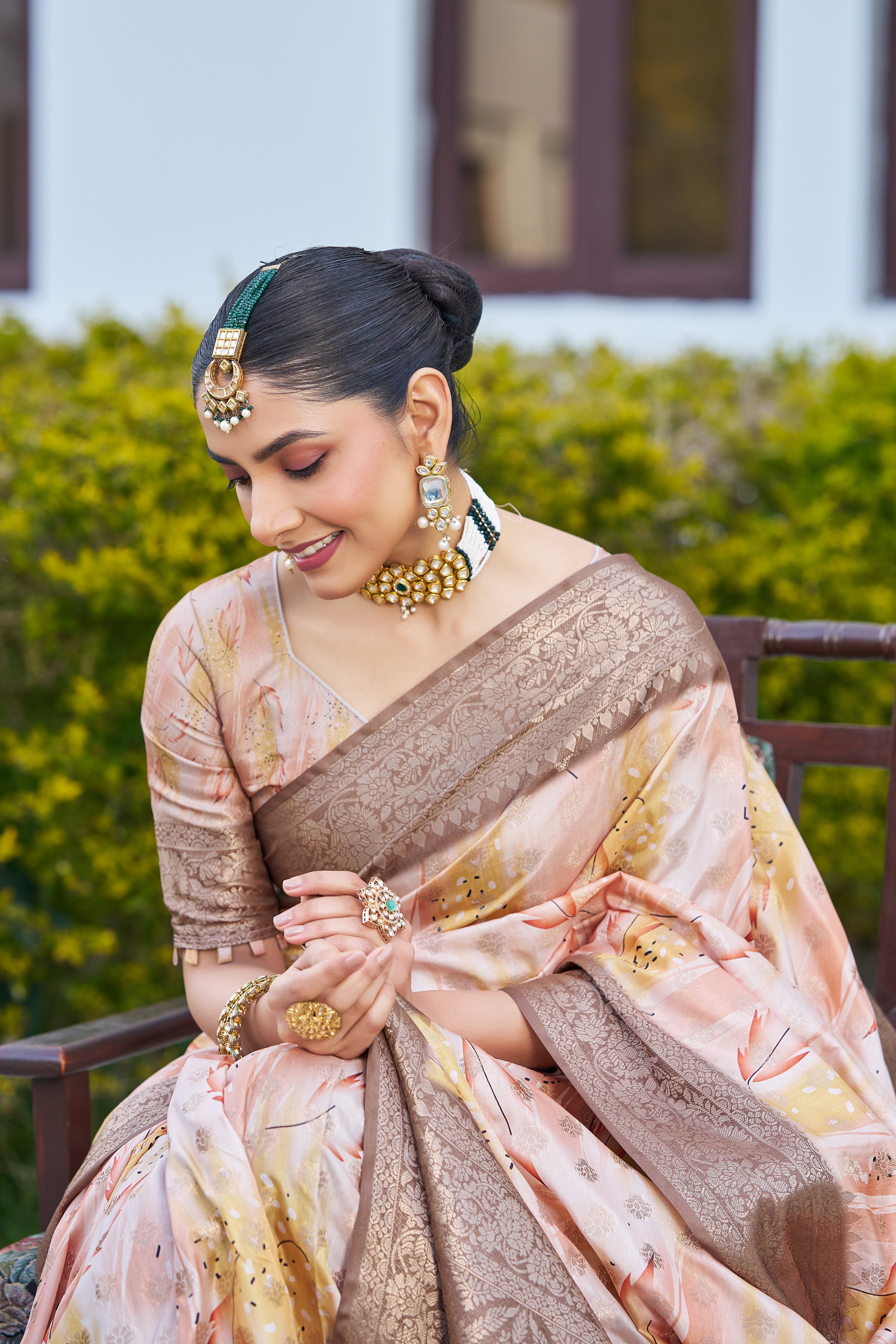 Vibrant Digital Motifs on Luxe Linen Silk