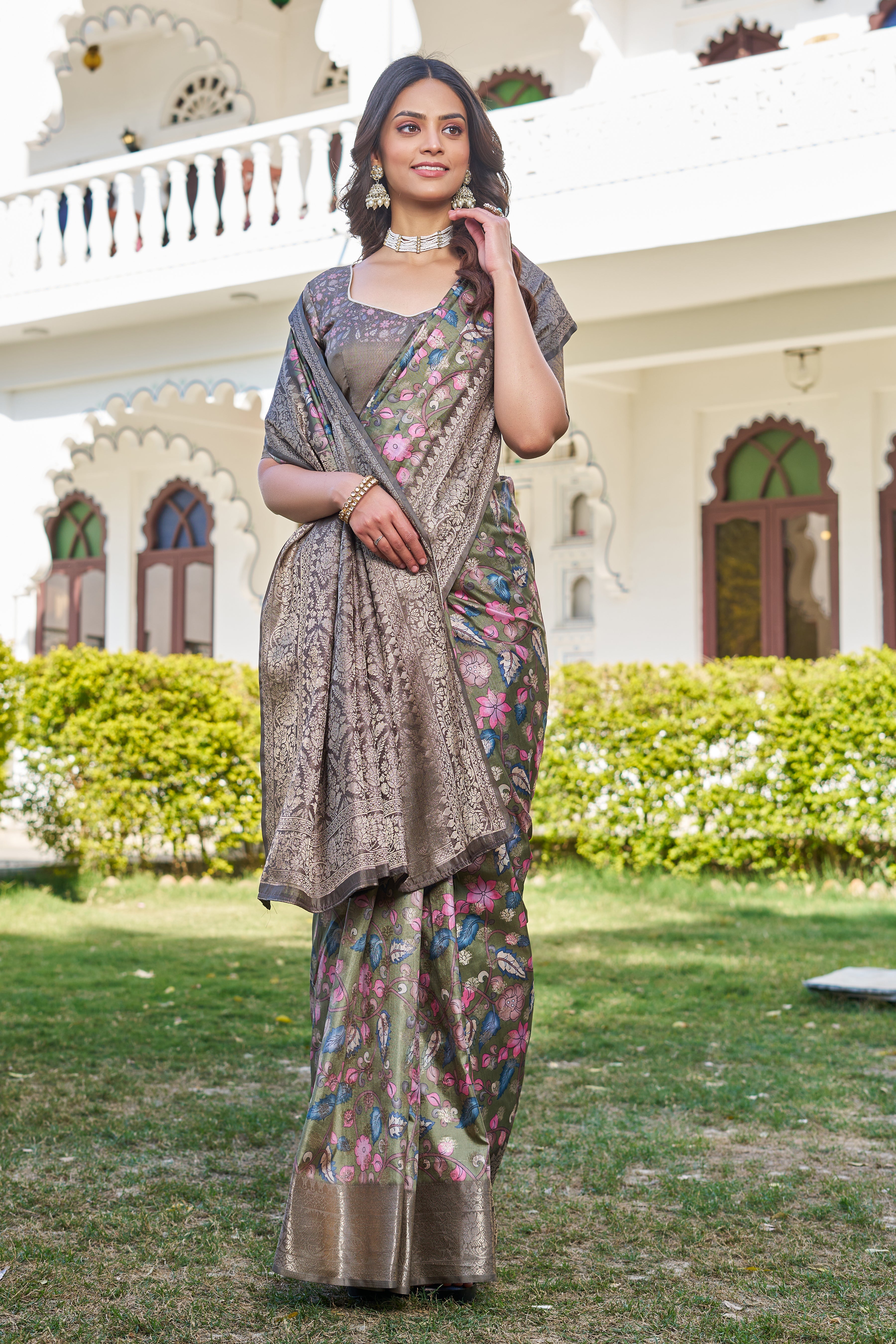 Contemporary Charm in Digitally Printed Crepe Silk
