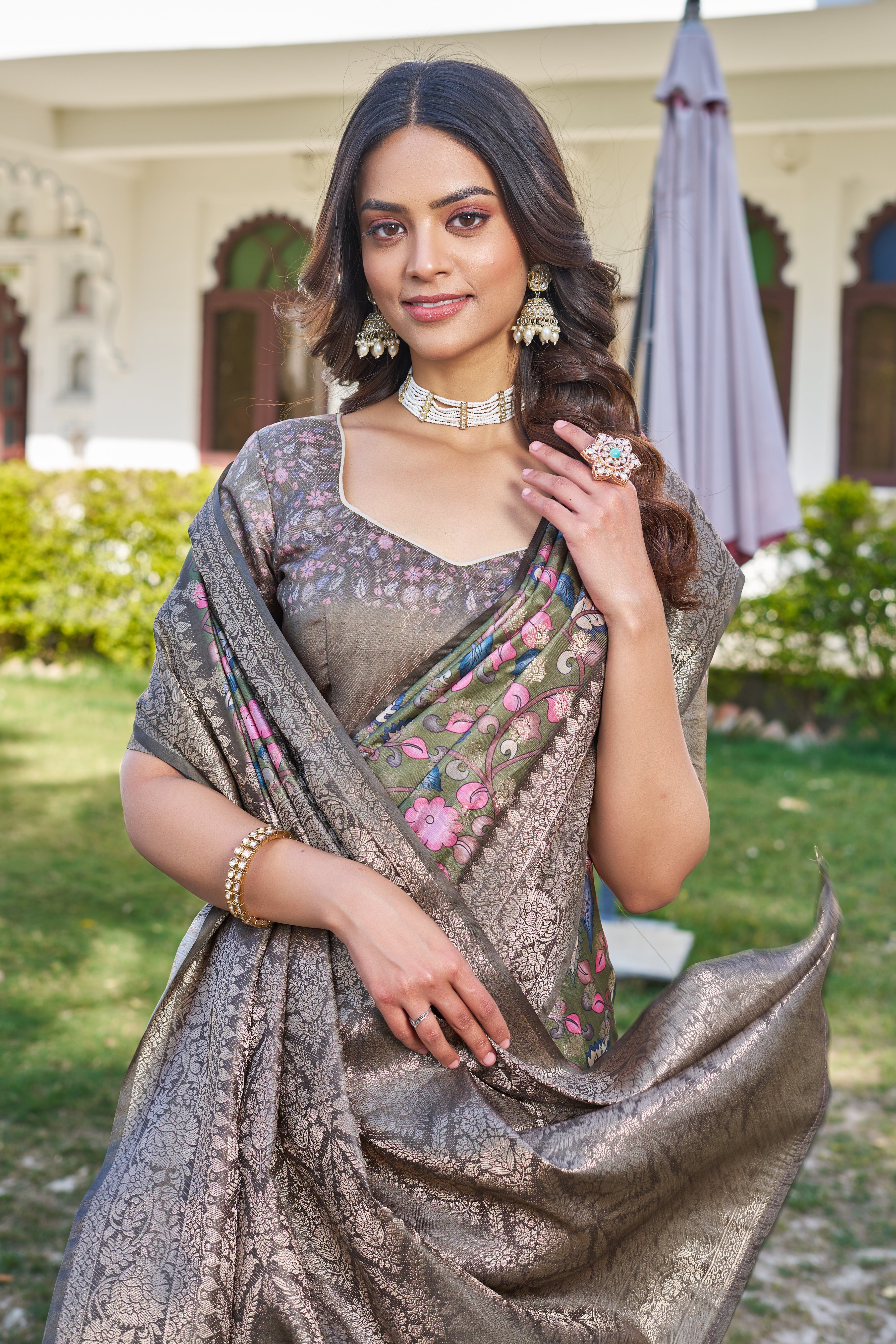 Contemporary Charm in Digitally Printed Crepe Silk