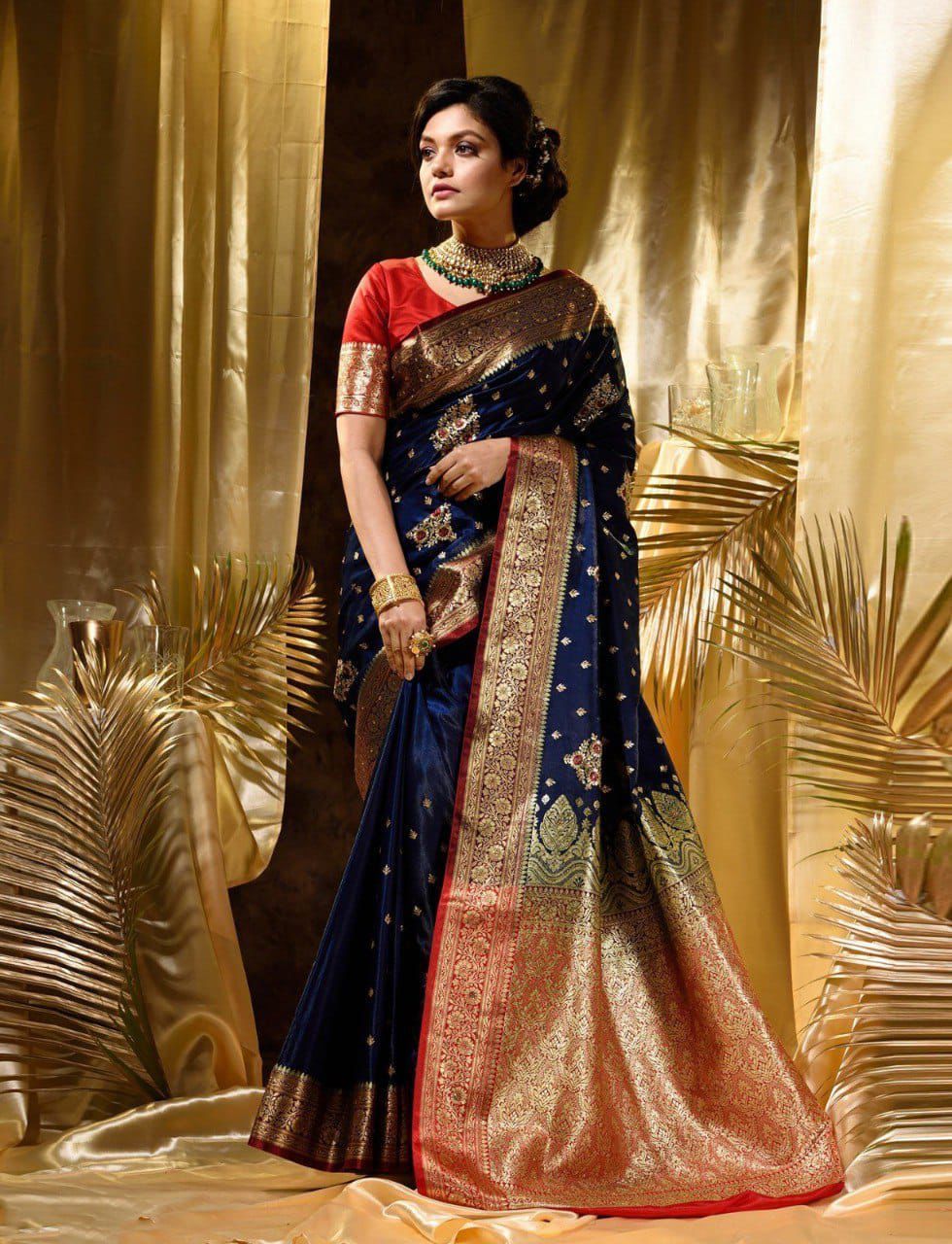 Multi Color Pure Soft Silk Jacquard Waving Work by Icultuer