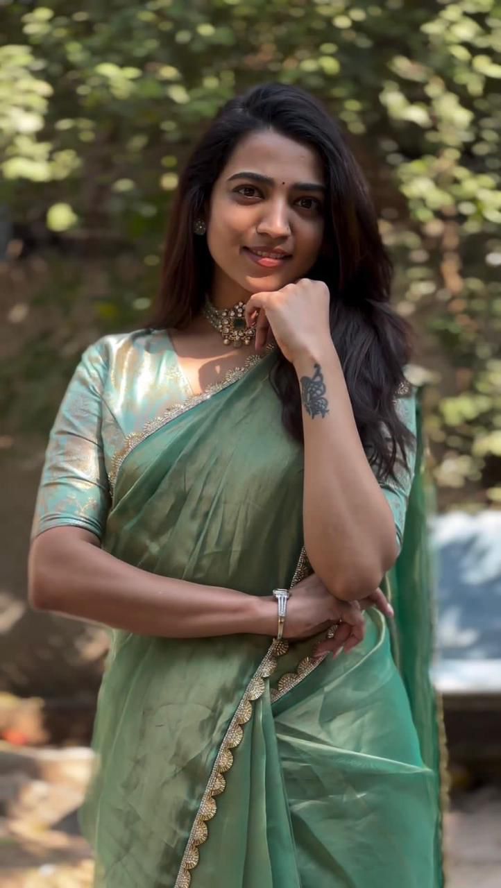 Green Bollywood Pure Jimi Chu Soft Silk by Icultuer