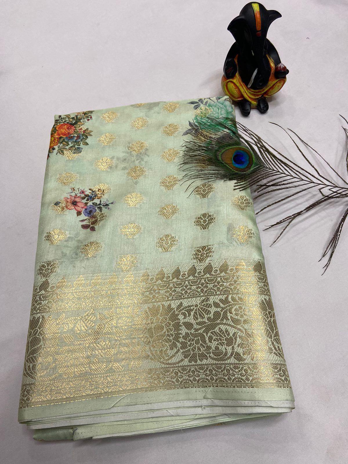 Elegant Crepe Georgette Printed by Icultuer – Perfect for Any Occasion