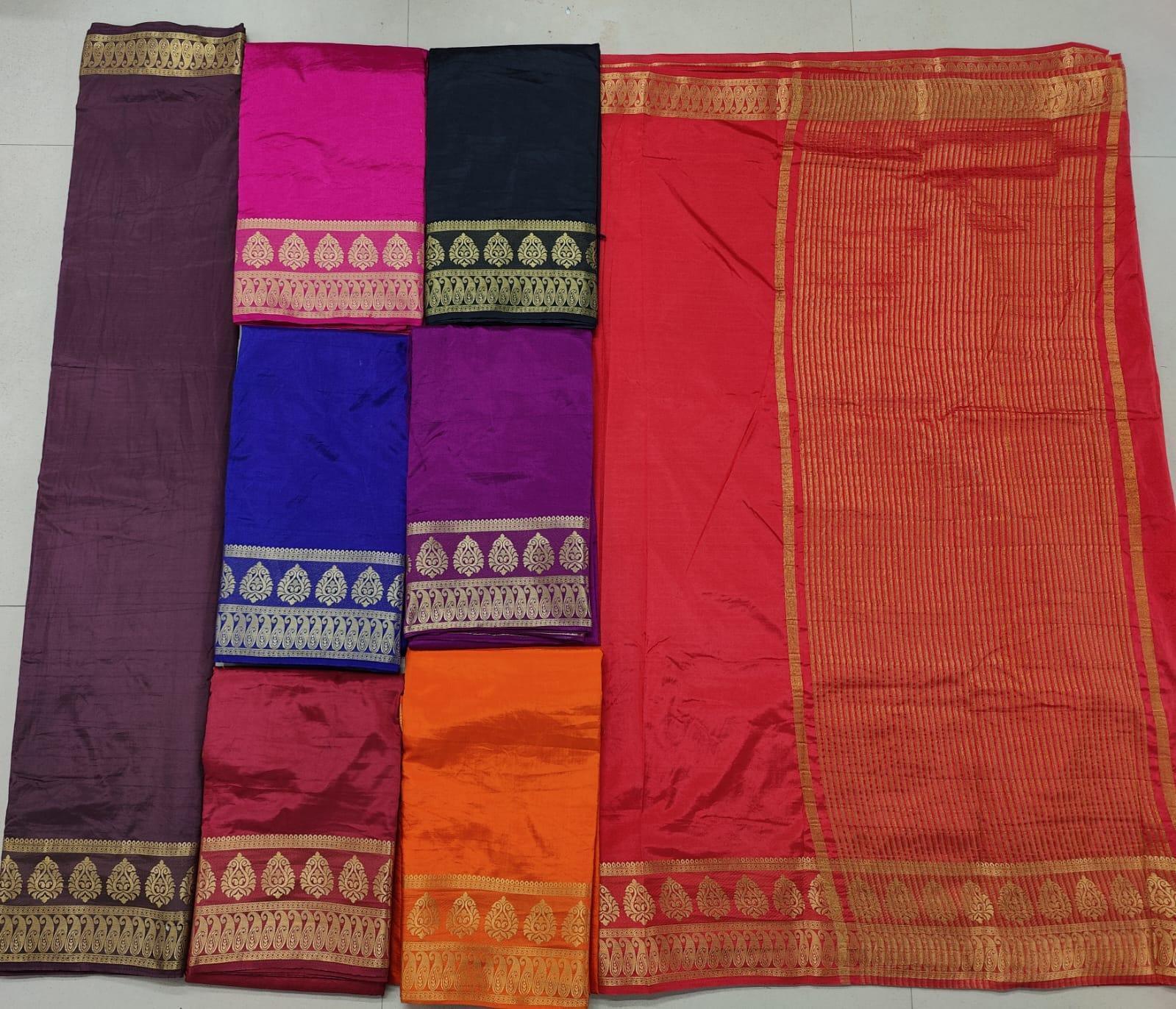 Authentic Mysore silk sarees featuring beautiful zari border for graceful draping