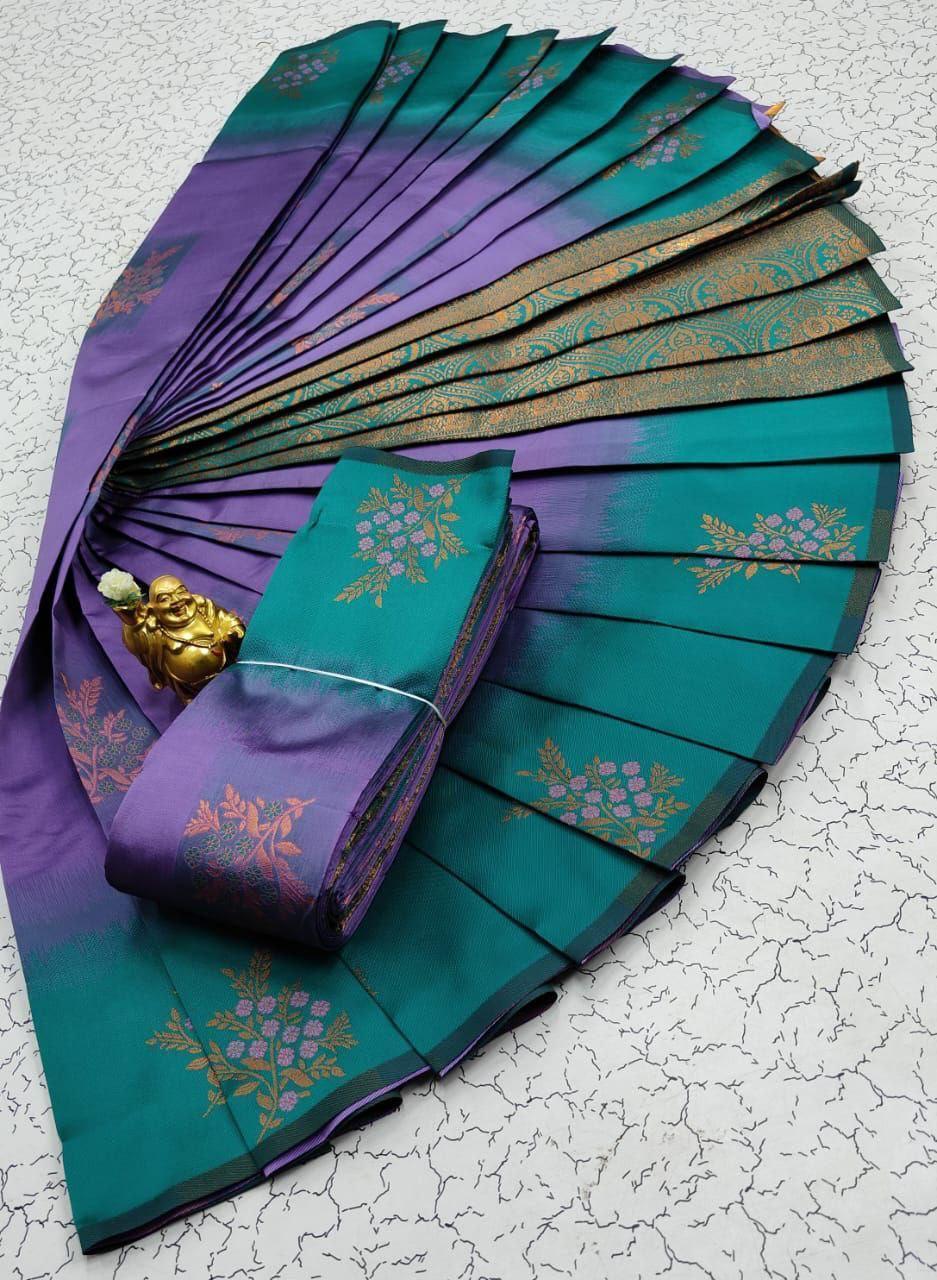 Tussar Soft Pattu Silk by Icultuer with Blouse