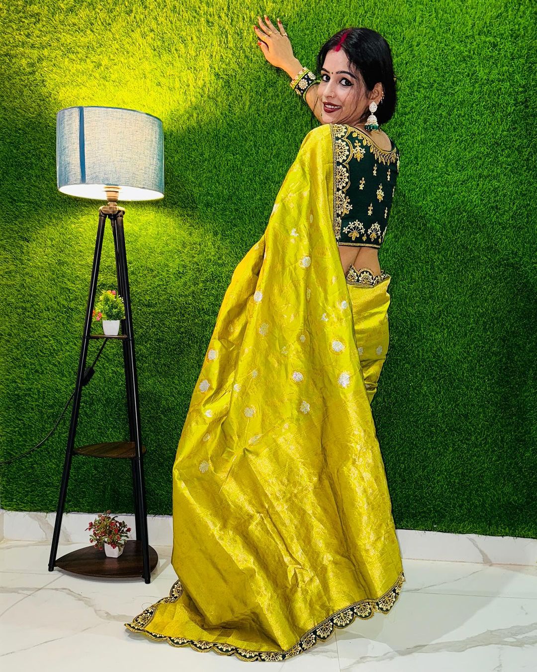 Rich Embroidery Designer by Icultuer with Blouse For Wedding