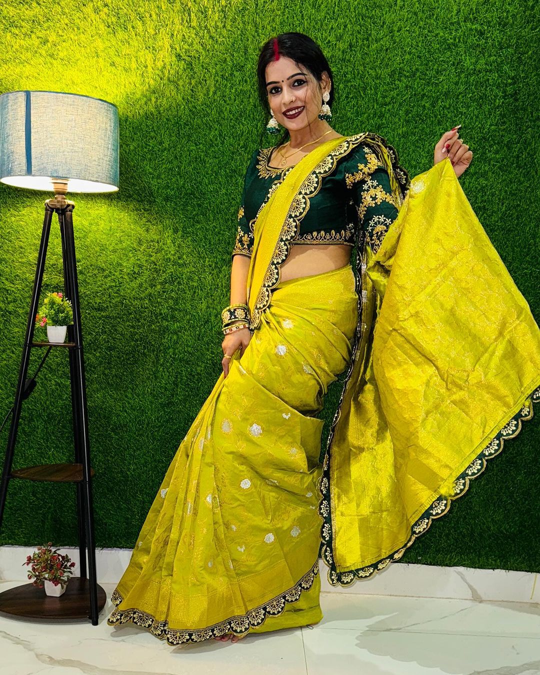 Rich Embroidery Designer by Icultuer with Blouse For Wedding