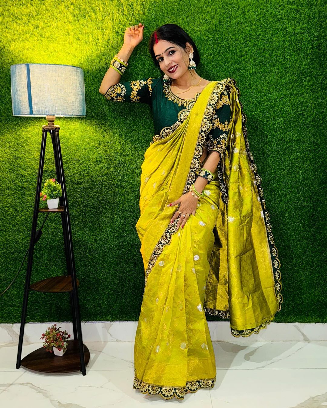 Rich Embroidery Designer by Icultuer with Blouse For Wedding