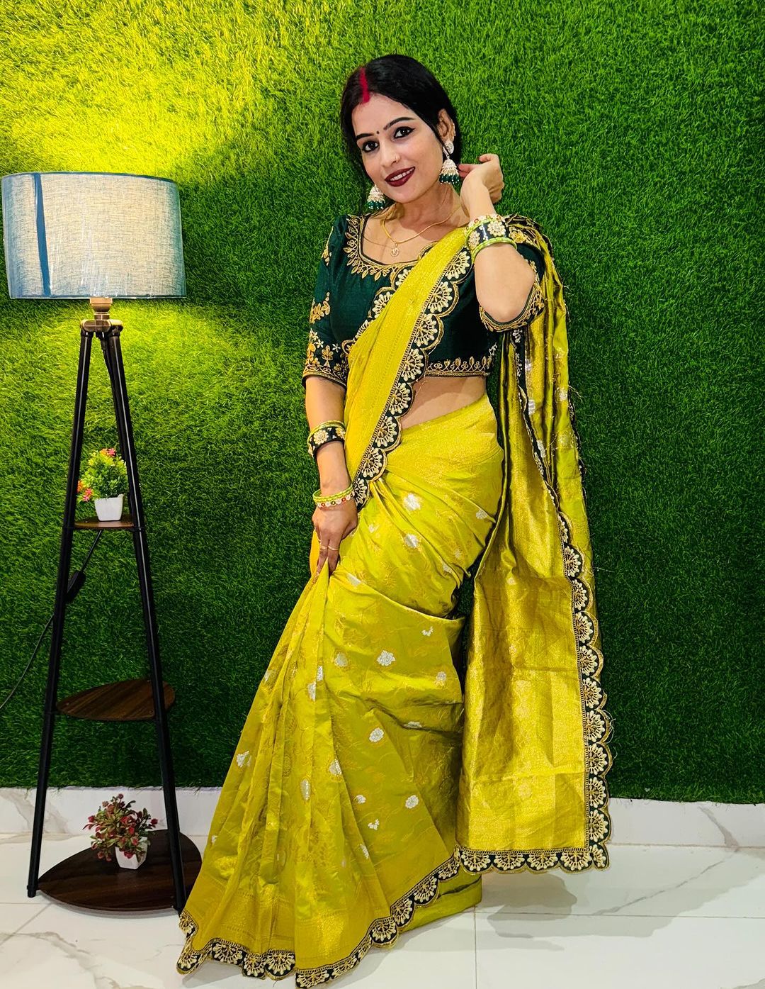 Rich Embroidery Designer by Icultuer with Blouse For Wedding