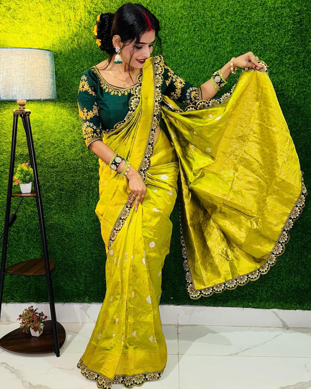 Rich Embroidery Designer by Icultuer with Blouse For Wedding