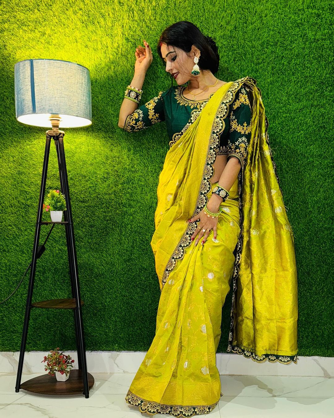 Rich Embroidery Designer by Icultuer with Blouse For Wedding