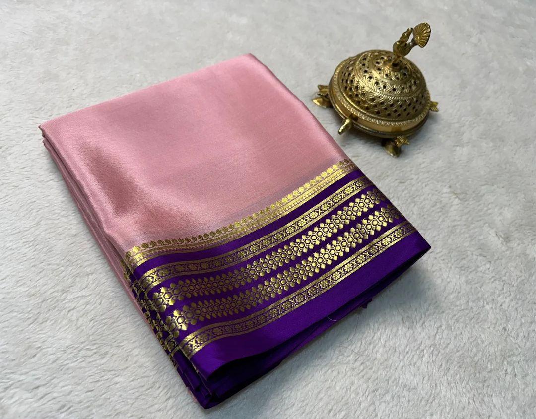Cultural Charm: Pure Mysore Silk with Artistic Contrasts