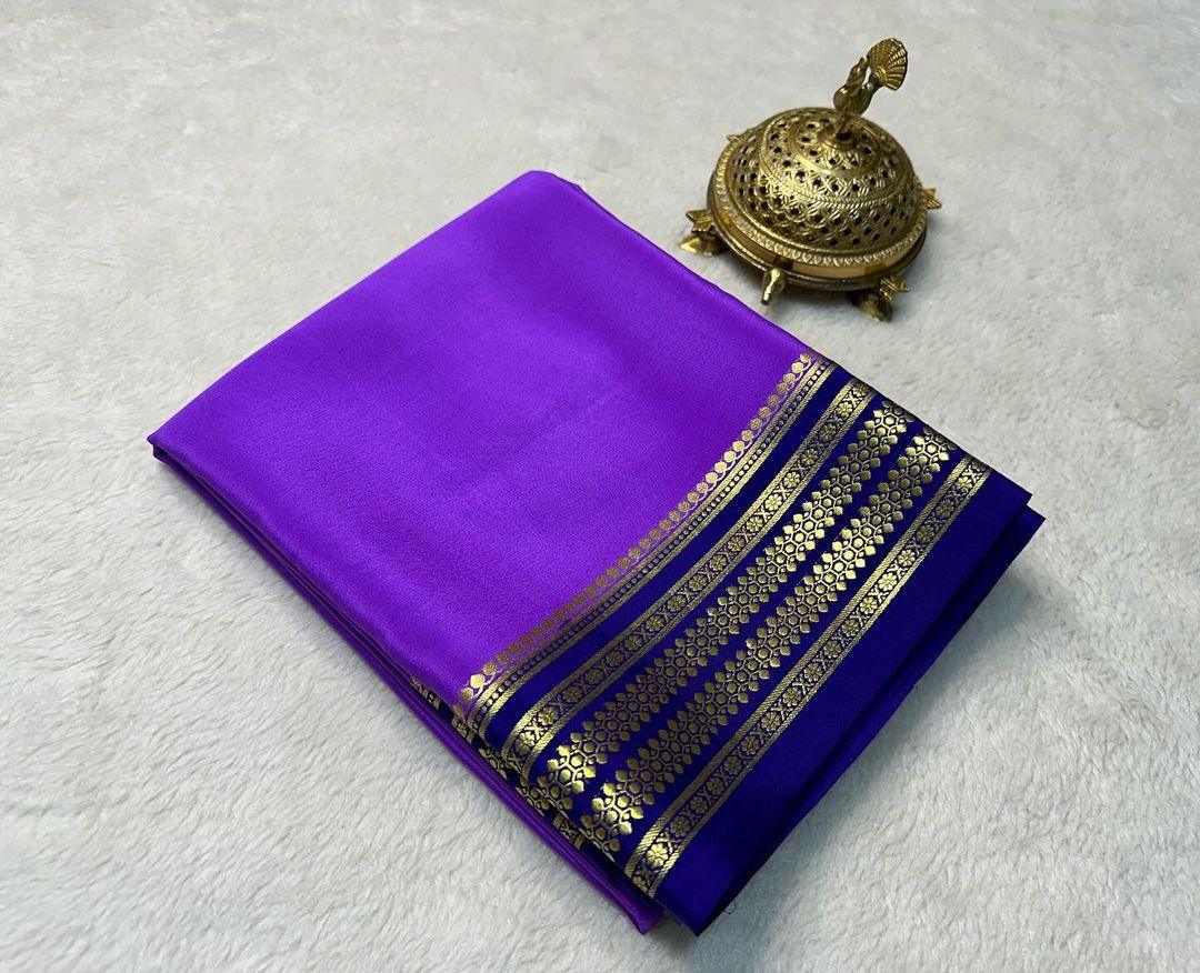 Nature’s Palette: Mysore Silk with Organic Borders