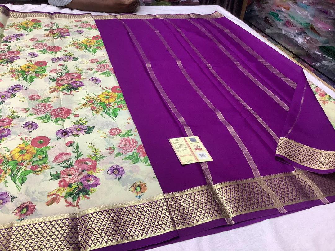 Mysore Printed Silk Sarees for Festive Wear