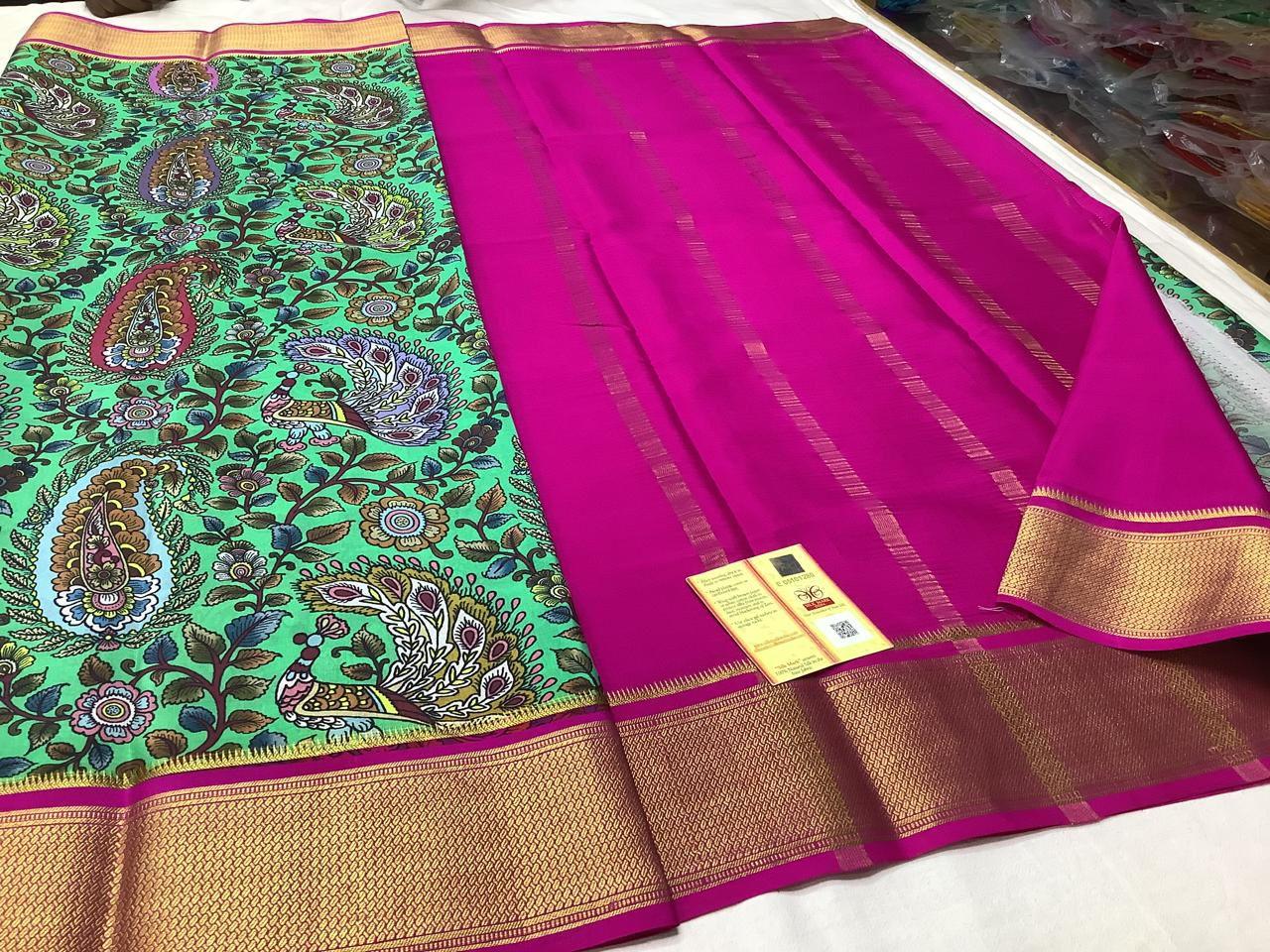 Enchanting Mysore Printed Floral Silk Sarees