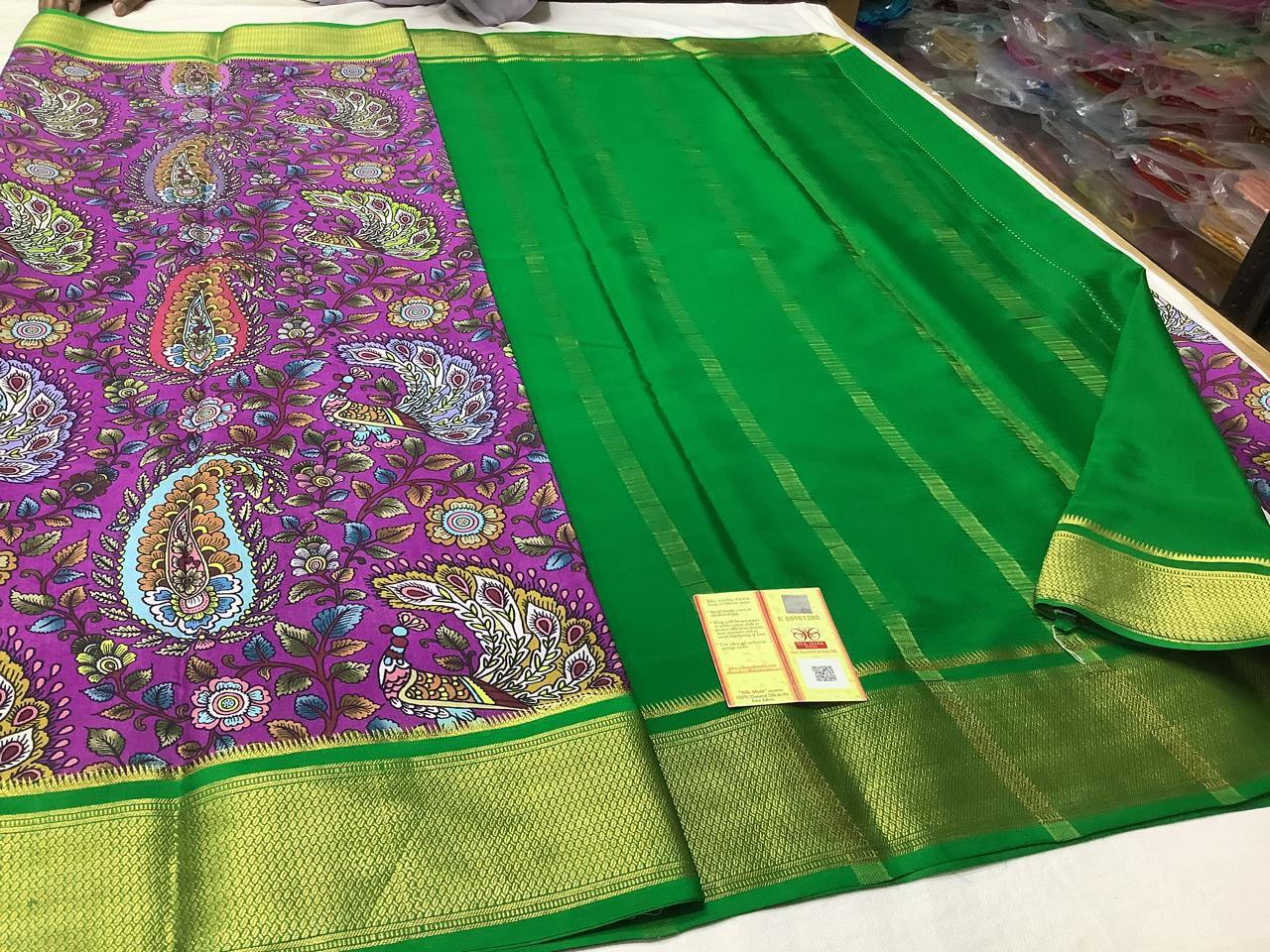 Mysore Printed Floral Silk Sarees for Special Moments