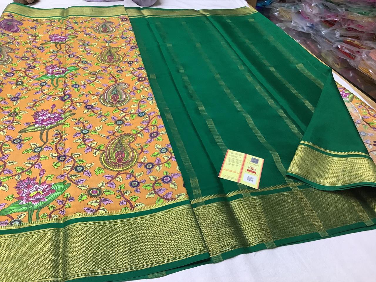 Mysore Printed Floral Silk Sarees for Elegant Look