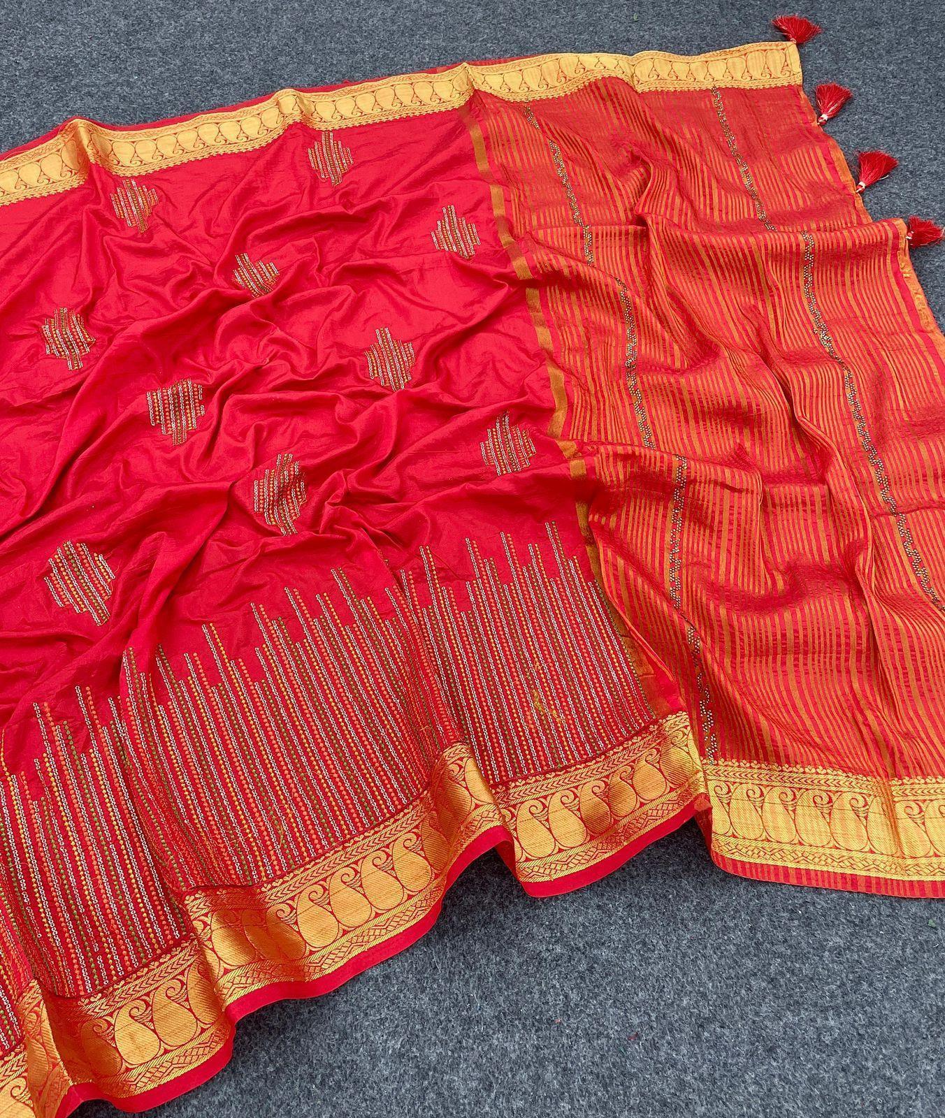 Exclusive Designer Silk Saree With Embroidered Blouse – Pure Luxury