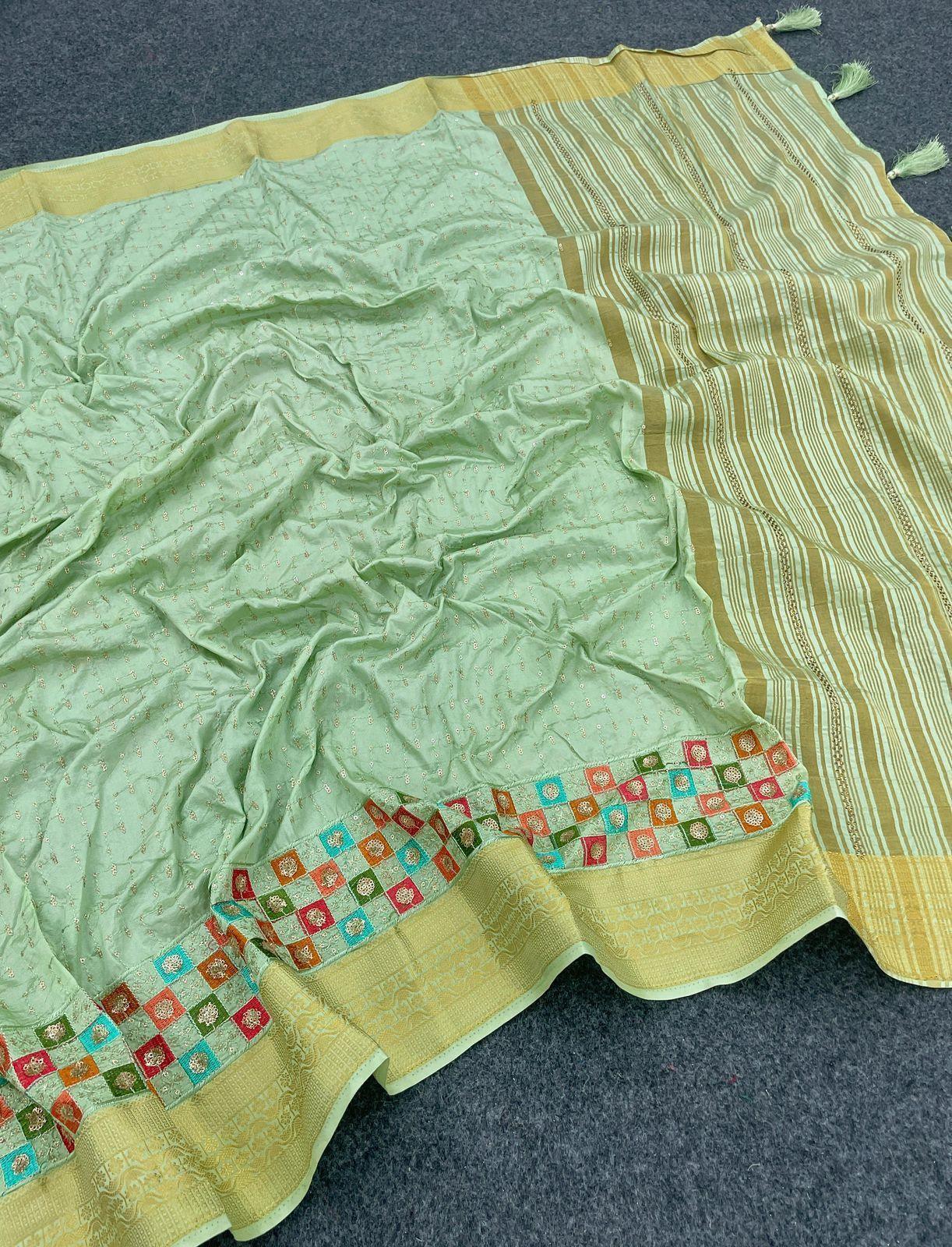Elegant Designer Silk Saree With Embroidered Blouse – Festive Collection