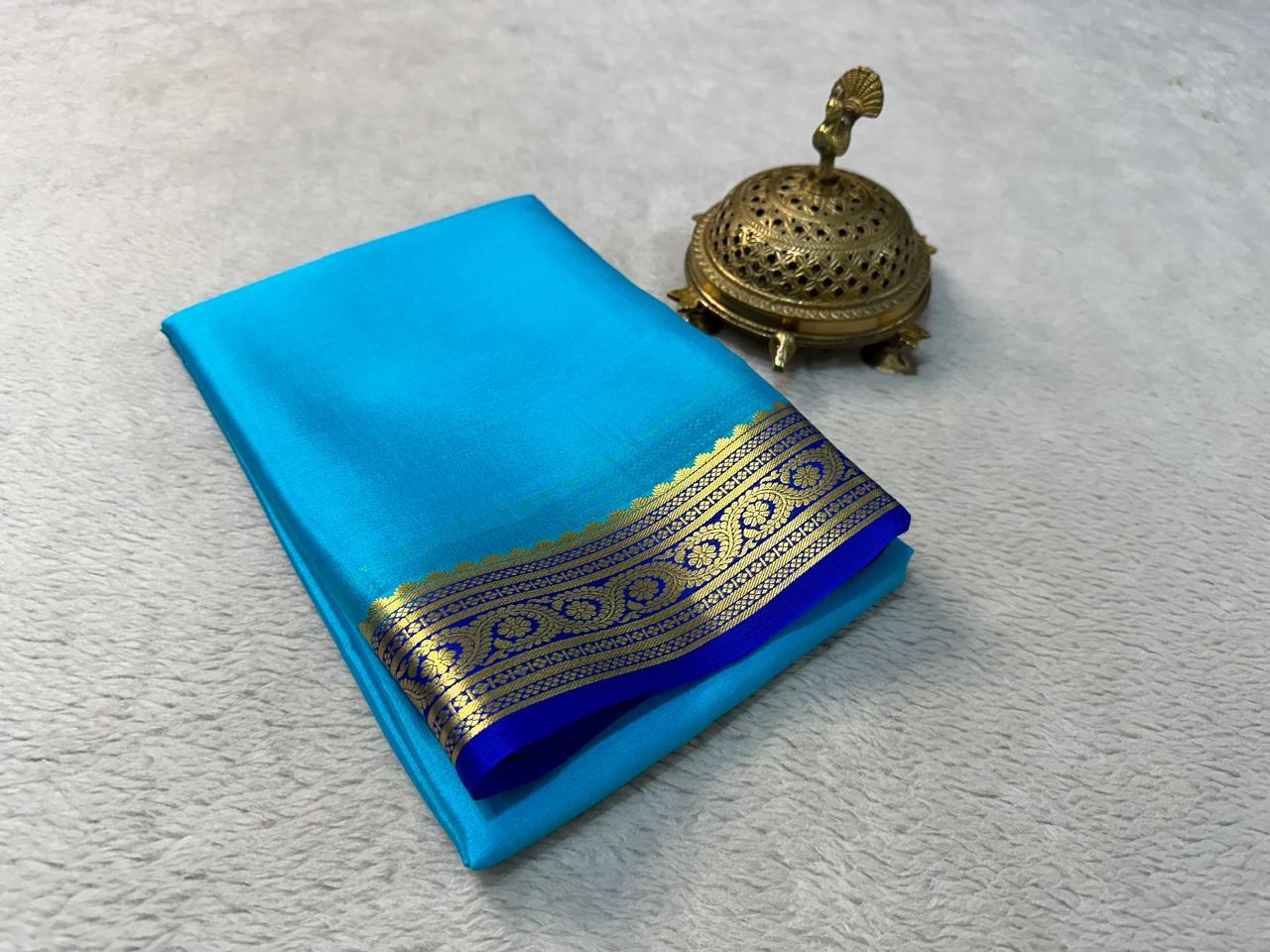 Festive Grandeur: Mysore Silk by Icultuers with Bold and Elegant Zari Borders
