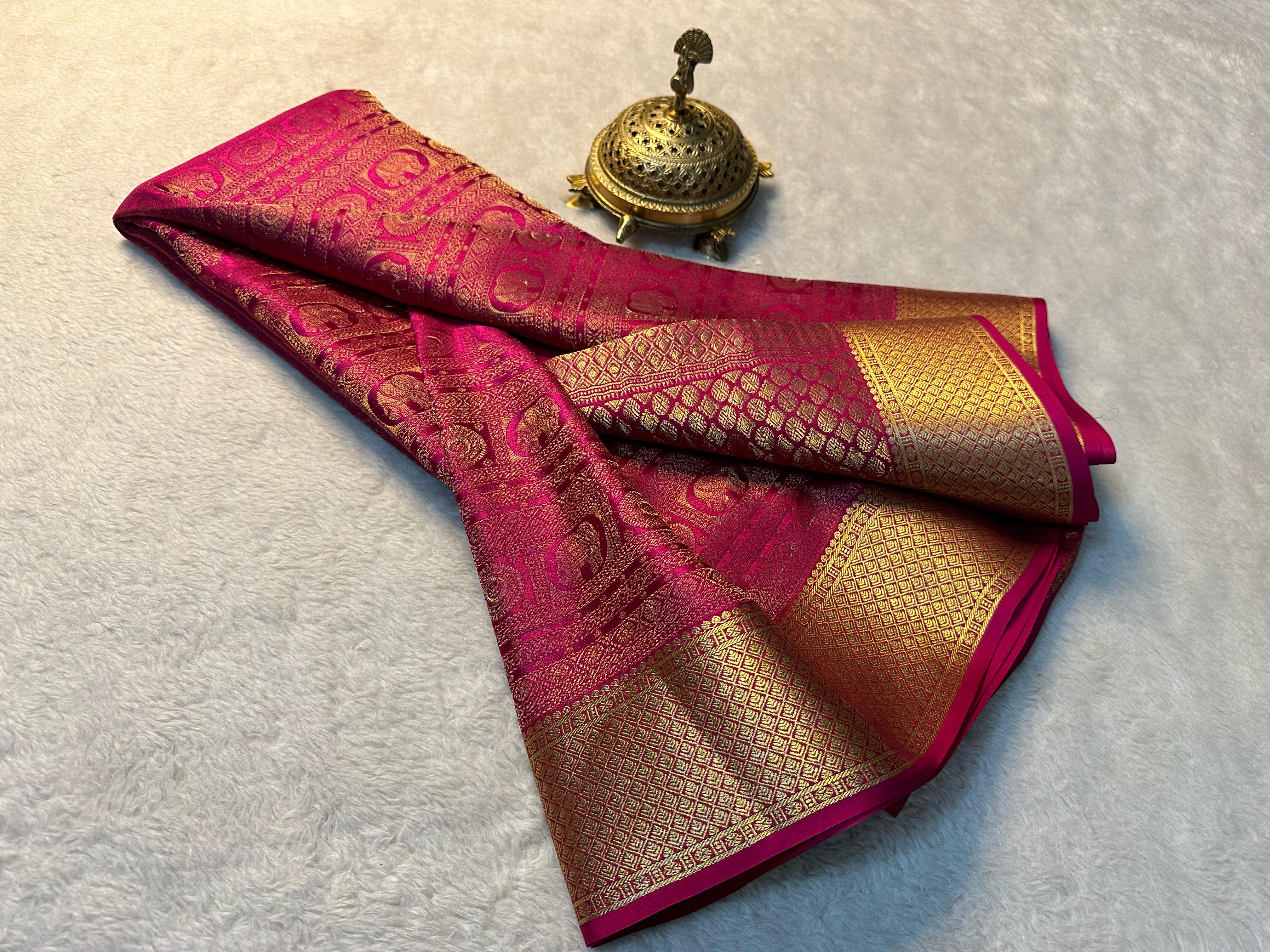 Pink Colour Rich Pallu Mysore Soft Silk by Icultuer