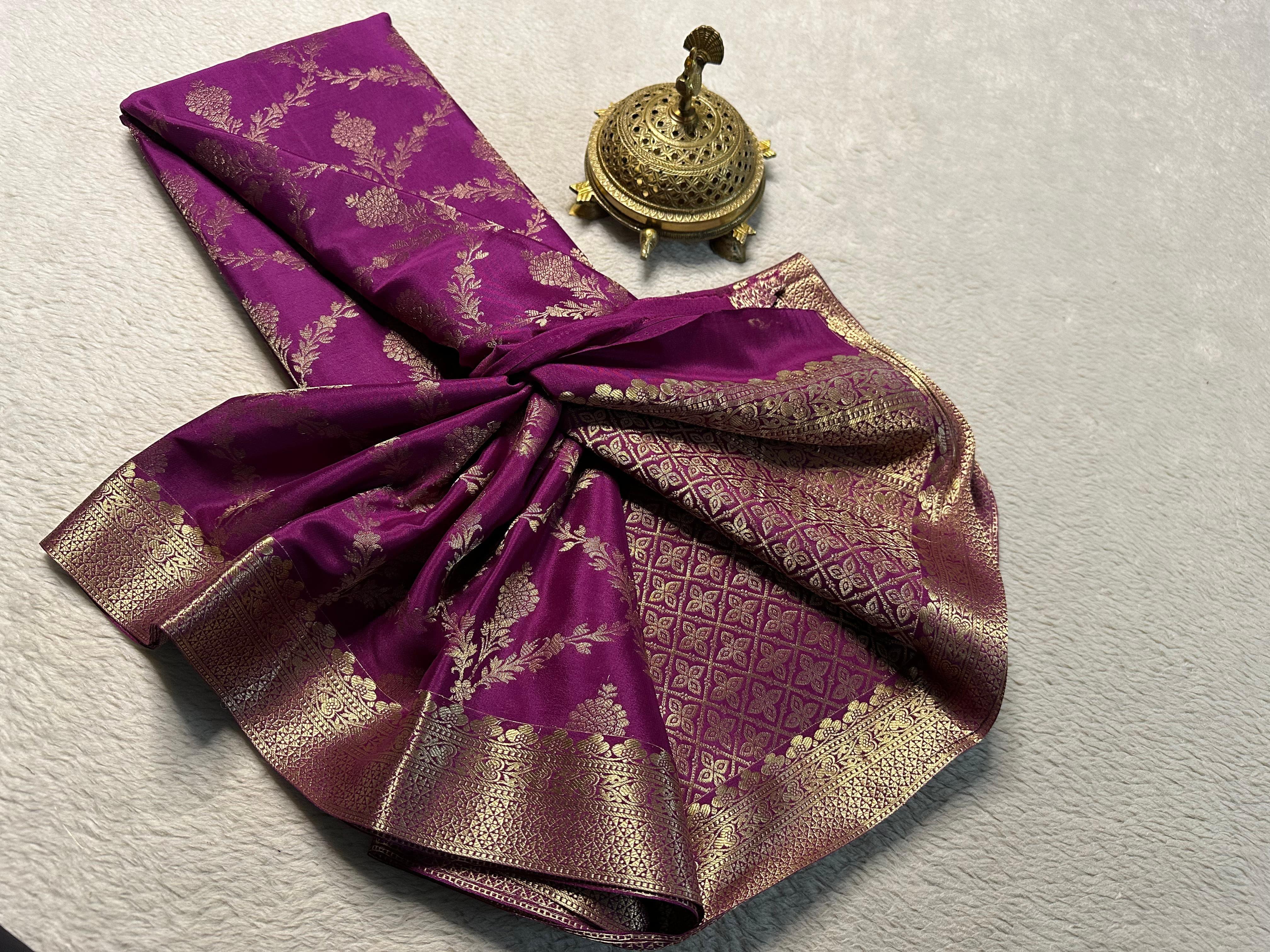 Embrace Heritage: Exquisite Semi Brocade Mysore Silk by Icultuers