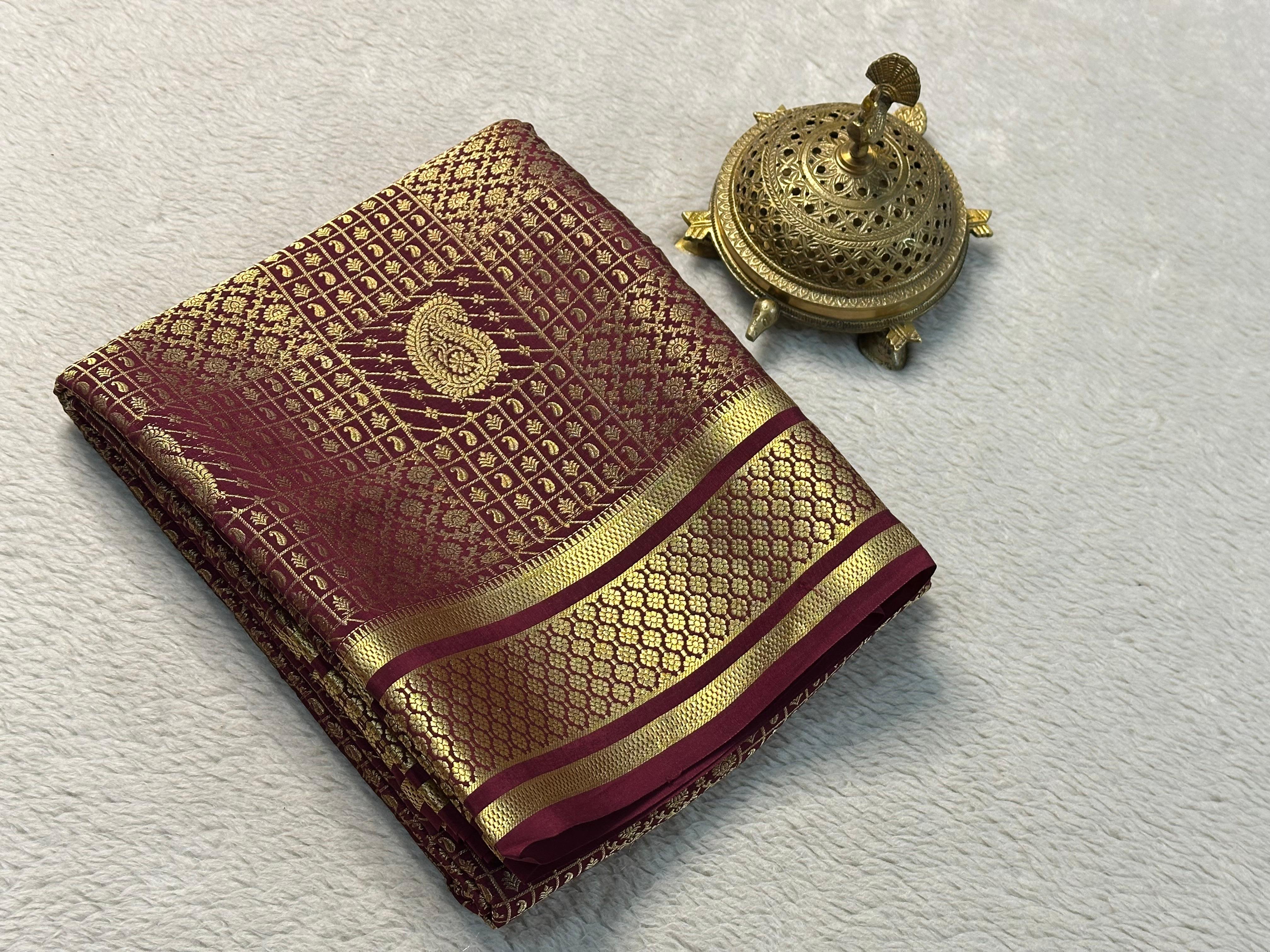 Timeless Grace: Pure Mysore Silk Sarees with Enchanting Mango Designs