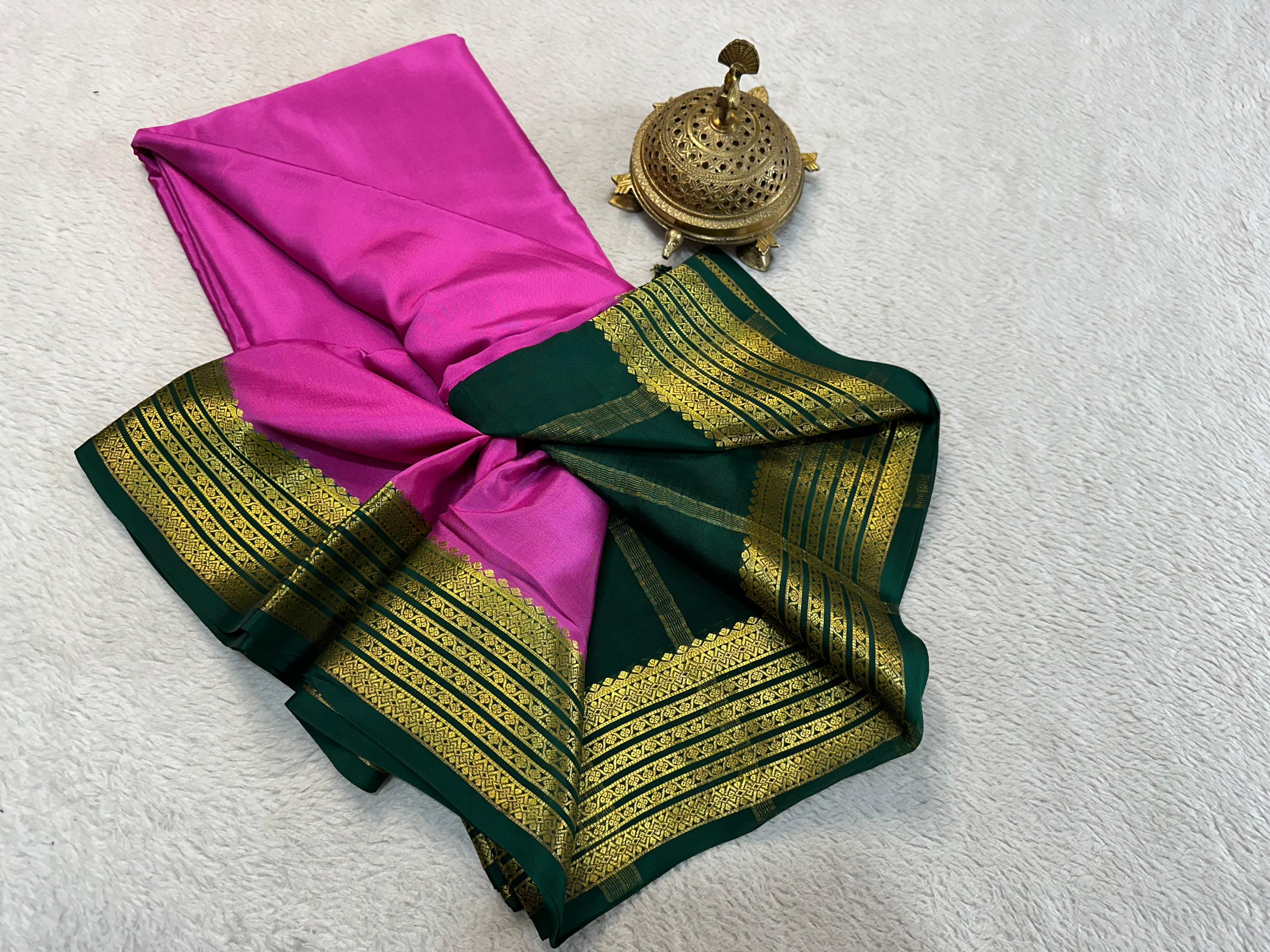 Mysore Printed Floral Silk Sarees for Grand Occasions