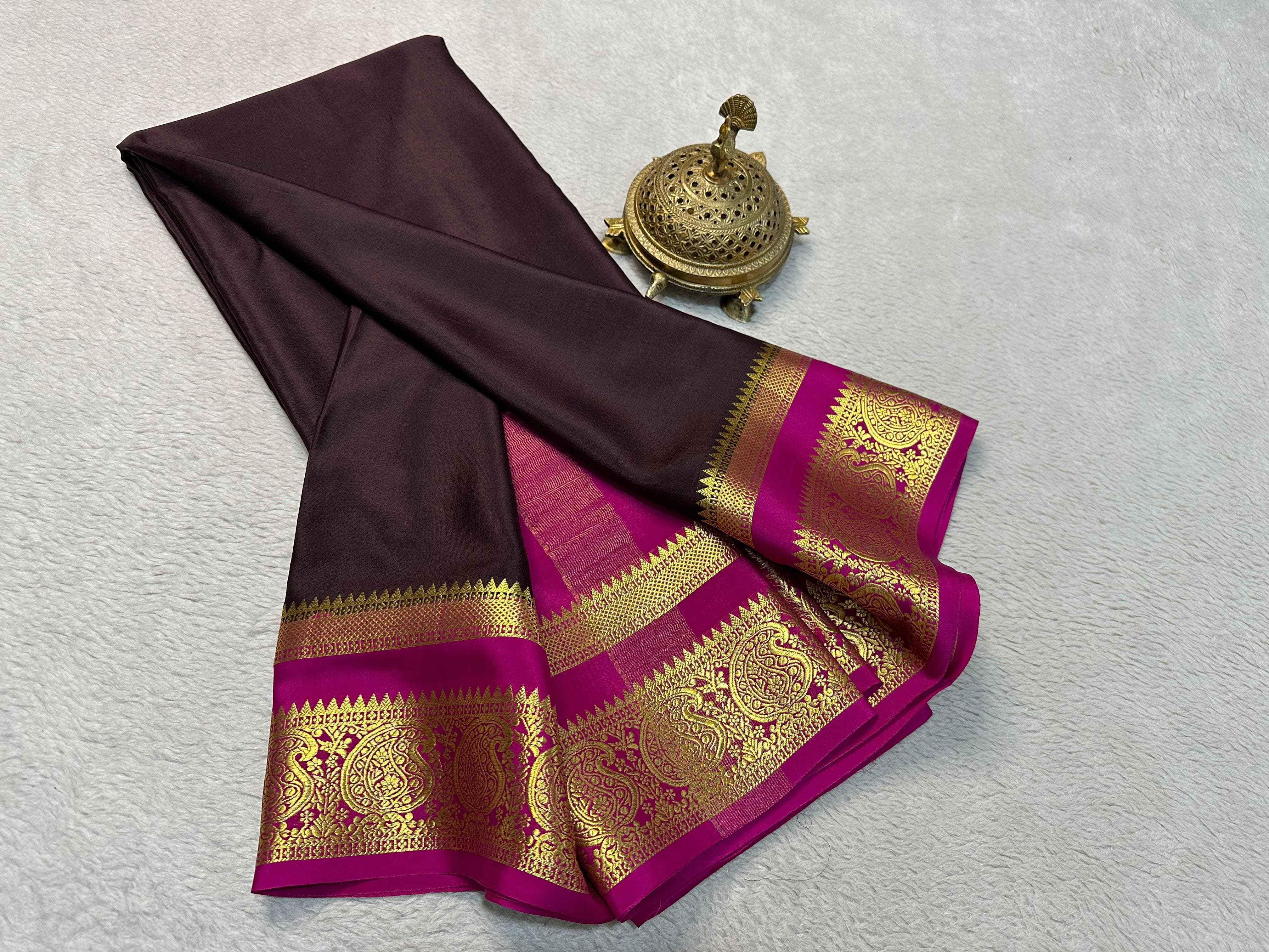 Mysore Printed Floral Silk Sarees for Grand Occasions
