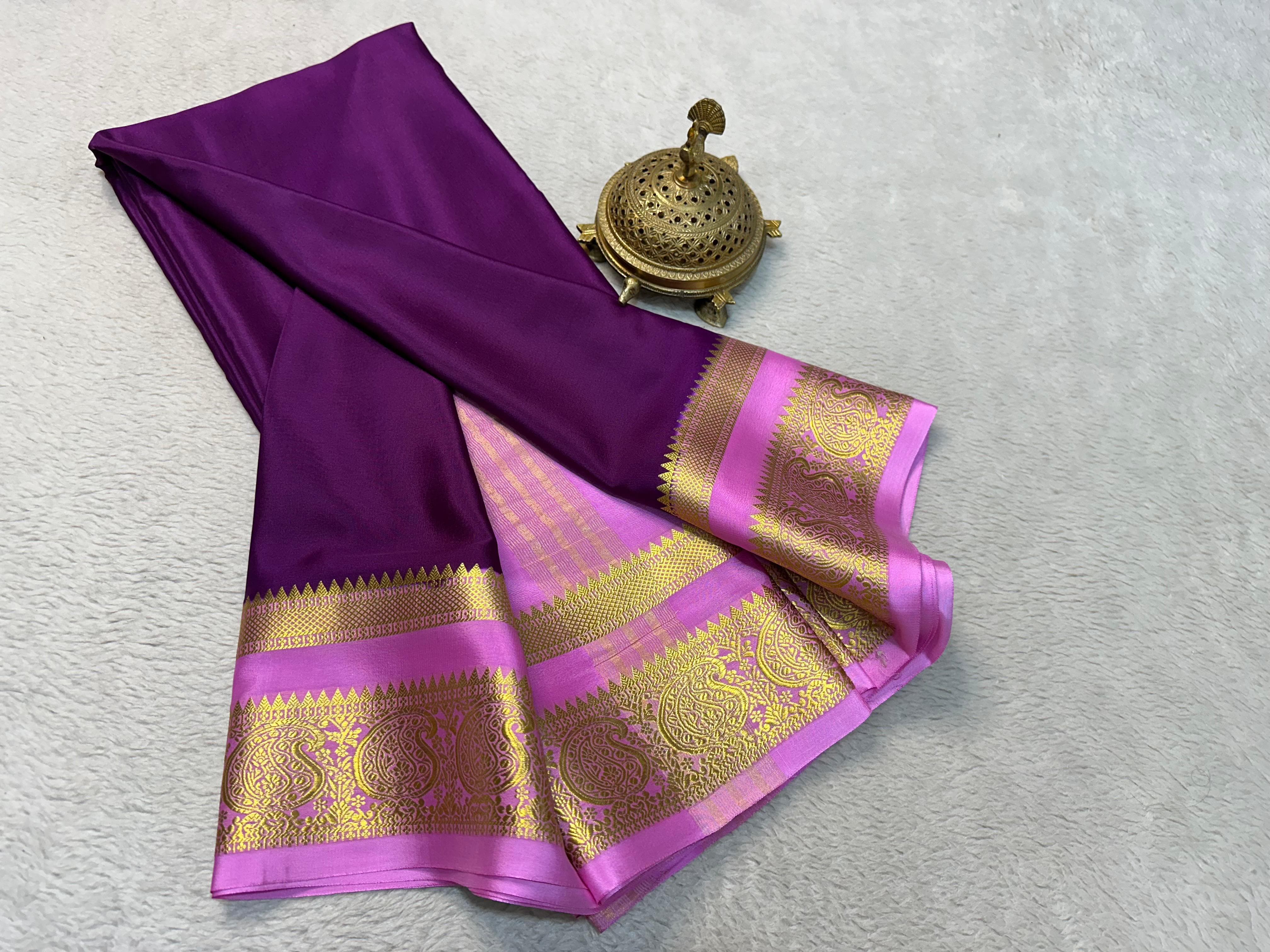 Mysore Printed Floral Silk Sarees for Grand Occasions