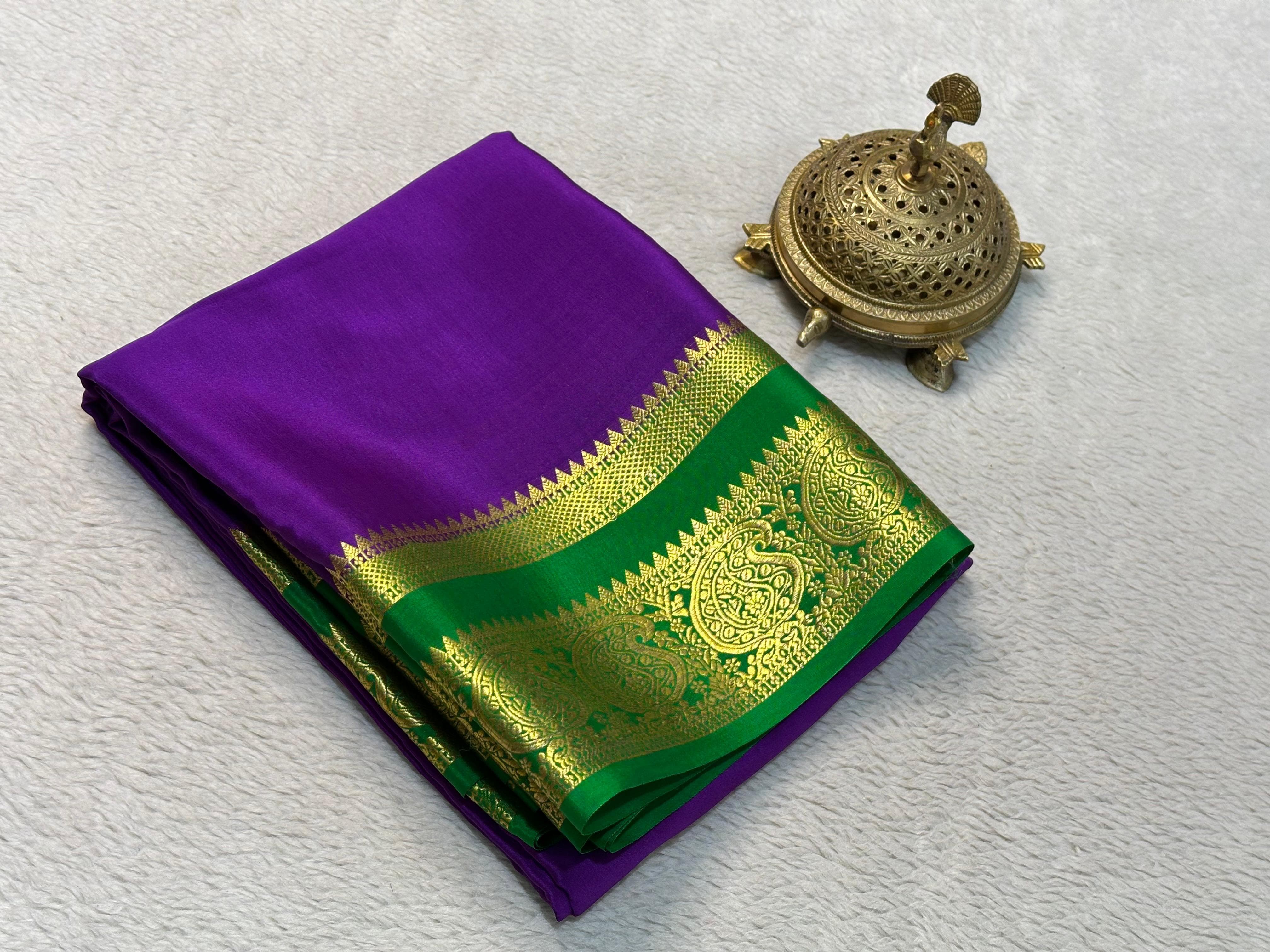 Mysore Printed Floral Silk Sarees for Grand Occasions